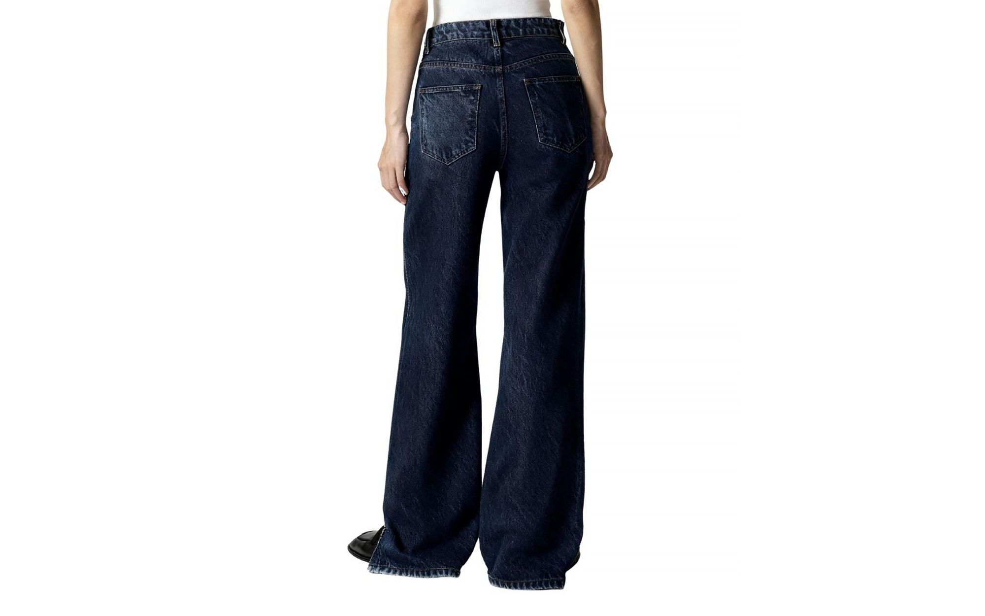 Zip Accent Straight-Leg Denim Pants in Dark Wash — Image 6