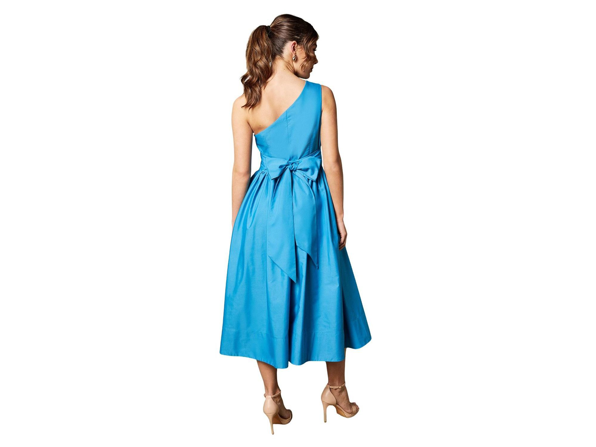 One Shoulder Corsage Midi Dress — Image 4
