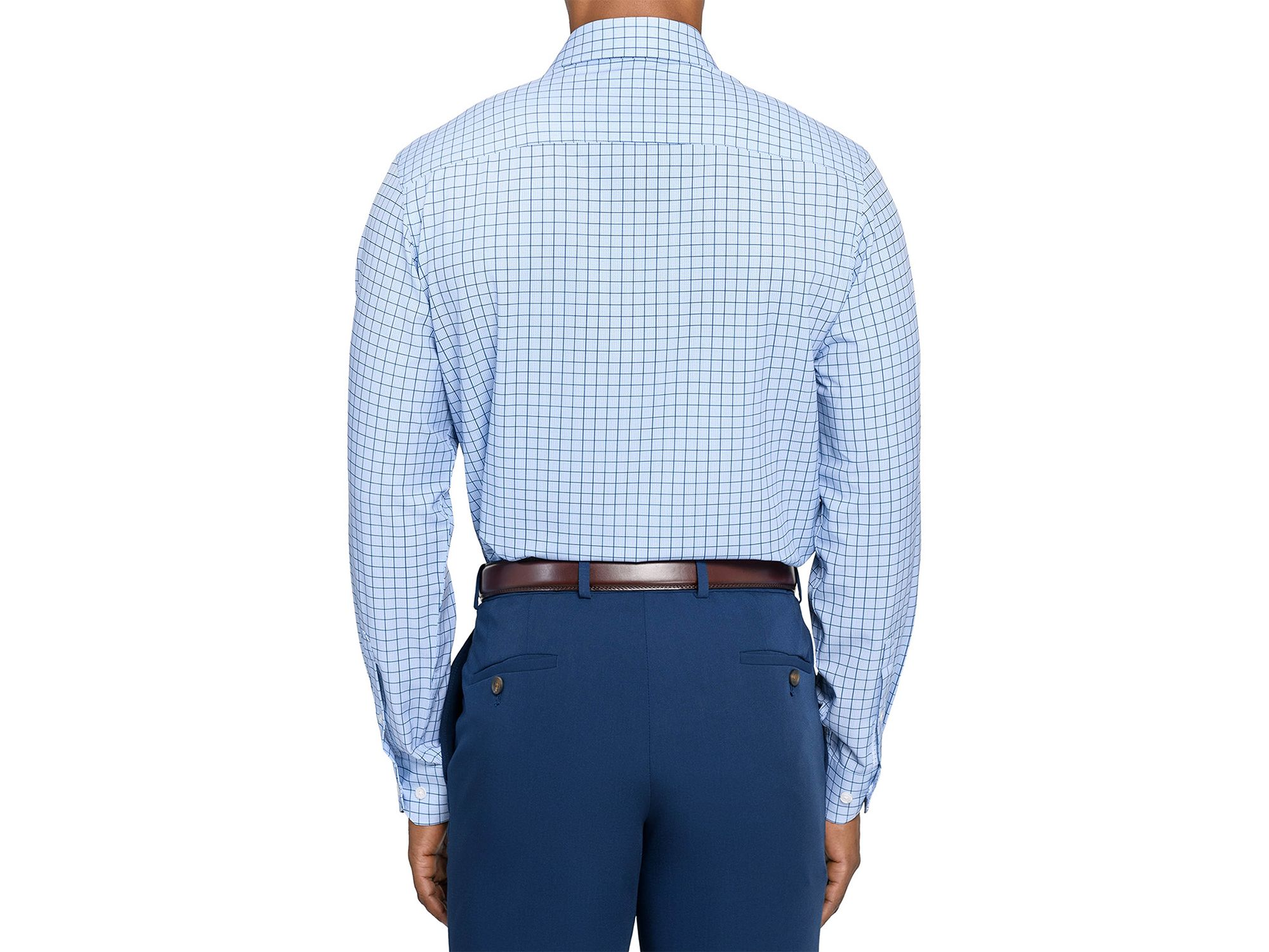 Slim Fit Check Performance Dress Shirt — Image 8