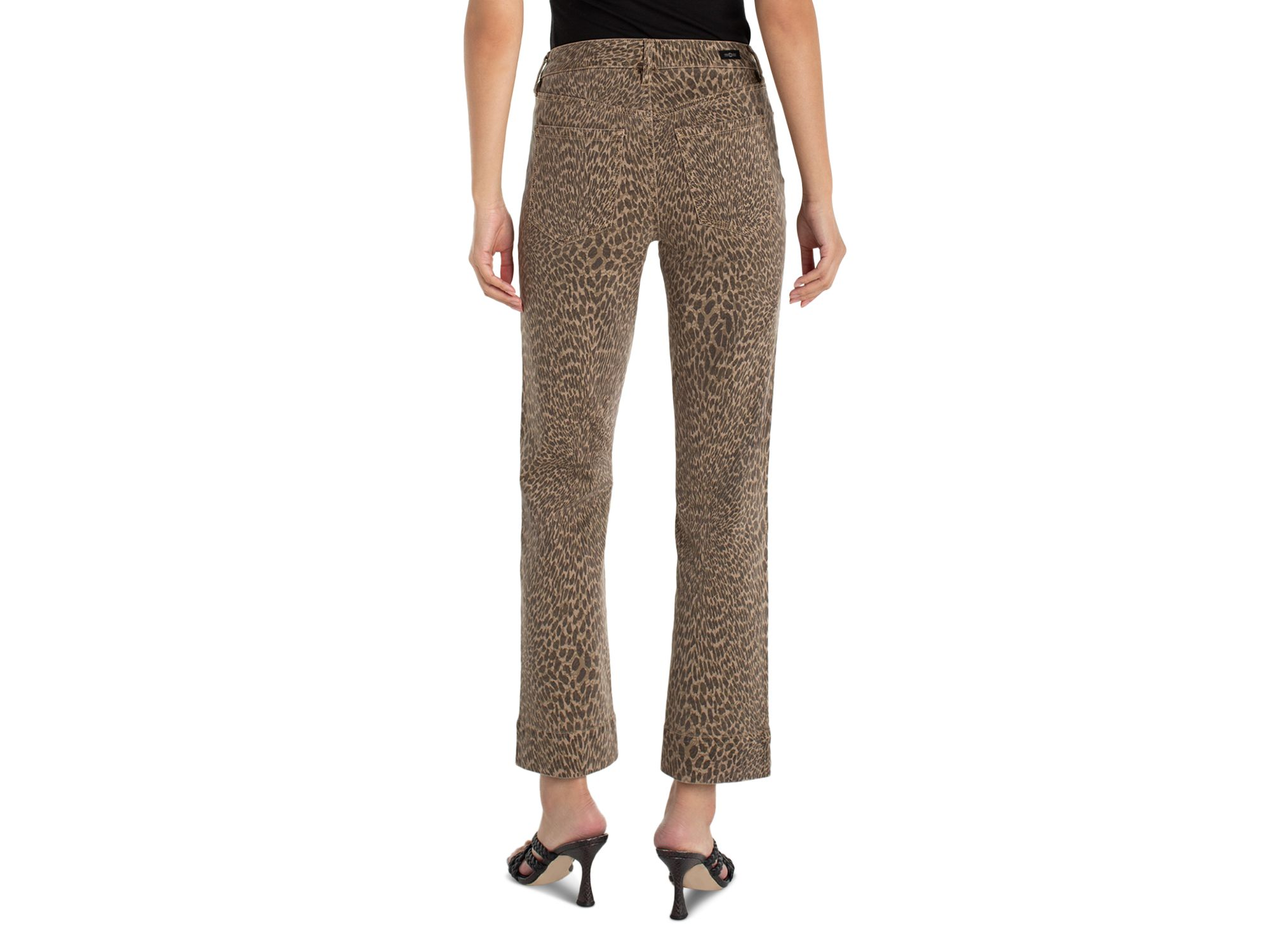 Kennedy Mid Rise Straight Jeans in Khaki Abstract Animal — Image 3