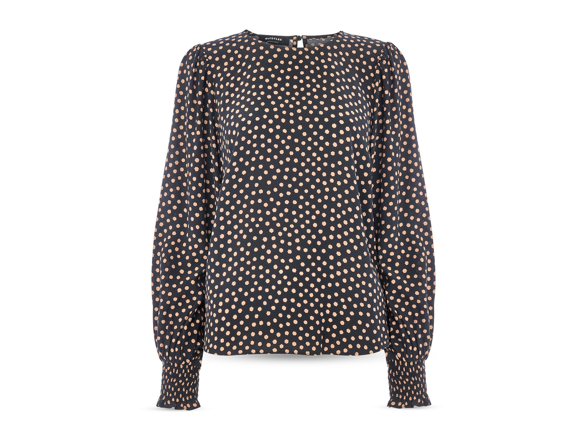Spot Shirred Cuff Blouse — Image 3
