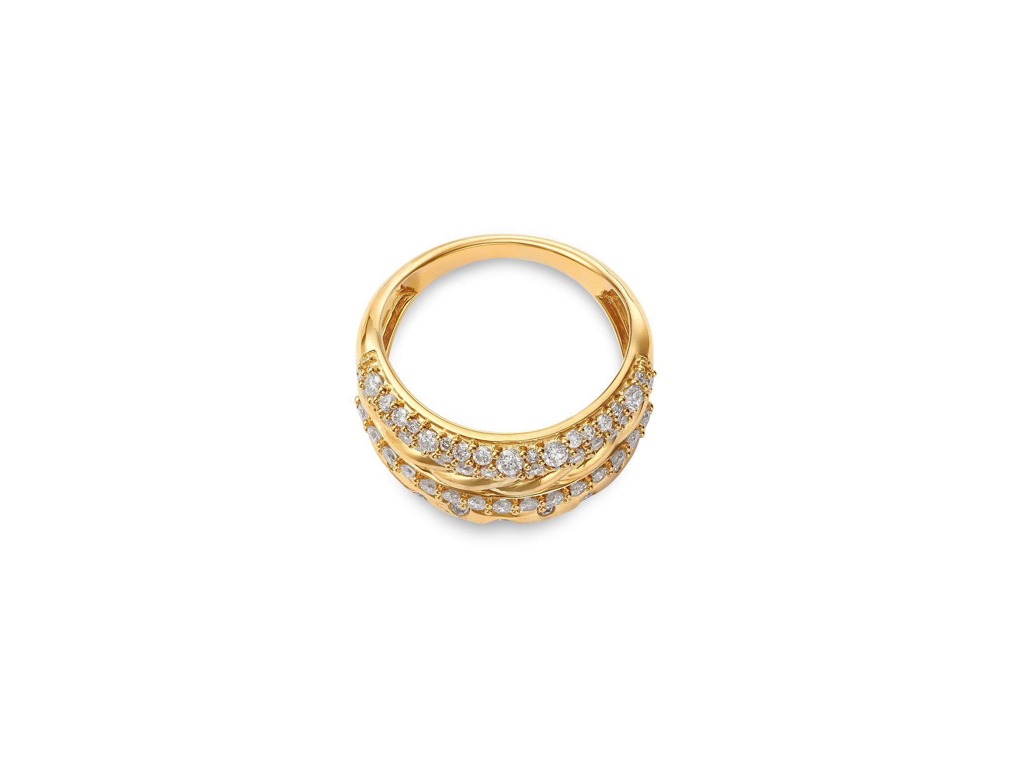 Diamond Multi-Row Ring in 14K Yellow Gold, 1.0 tcw — Image 3