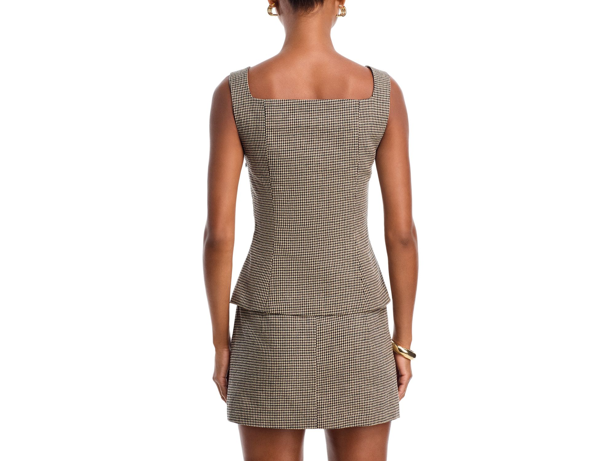 Houndstooth Wool Sleeveless Top & Houndstooth Wool Mini Skirt — Image 4