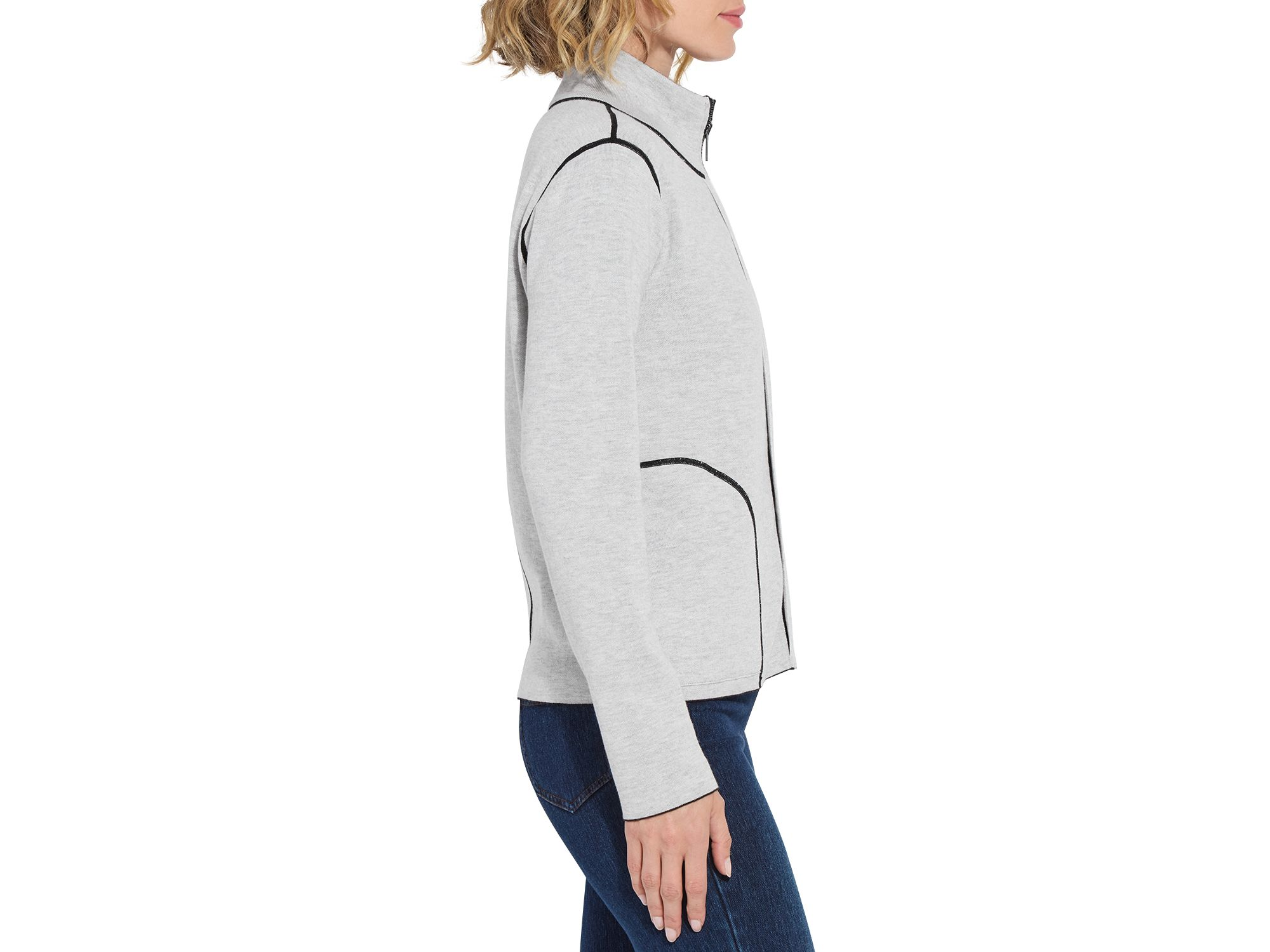 Reversible Cashmere Zip Up Cardigan — Image 10