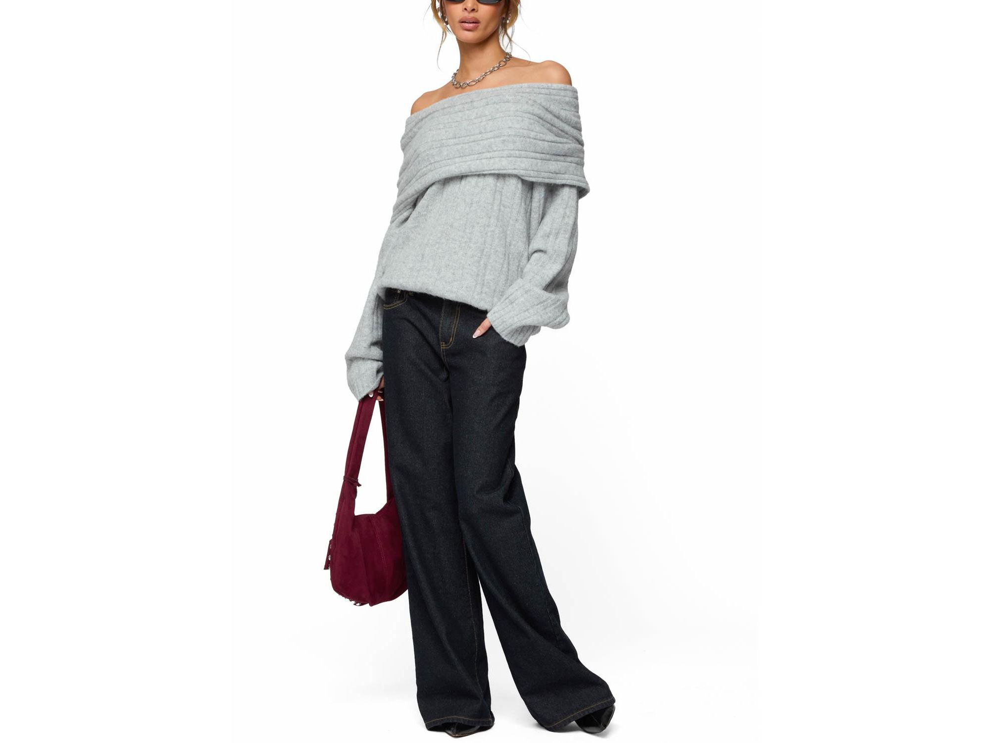 Kadenna Oversized Off Shoulder Sweater — Image 4