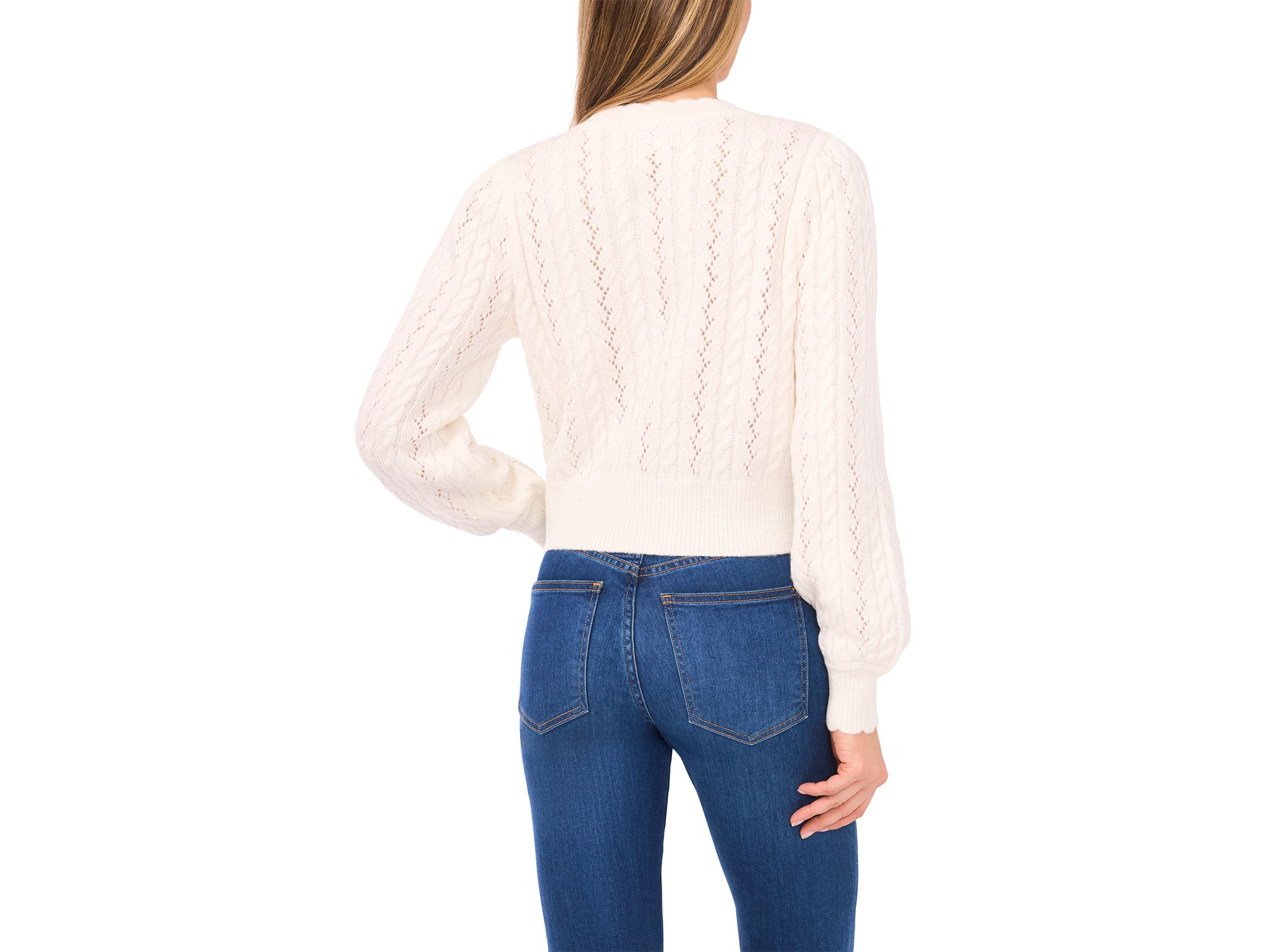 Heart Button Pointelle Cardigan — Image 3