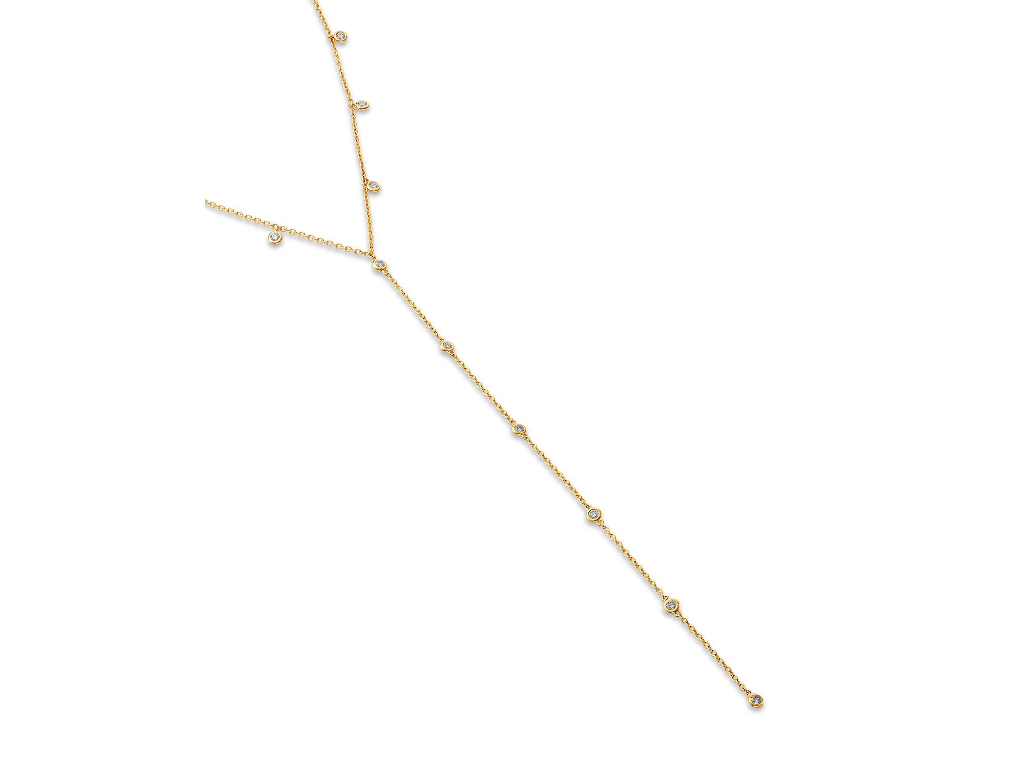 Diamond Lariat Necklace in 14K Yellow Gold, 0.6 tcw — Image 3