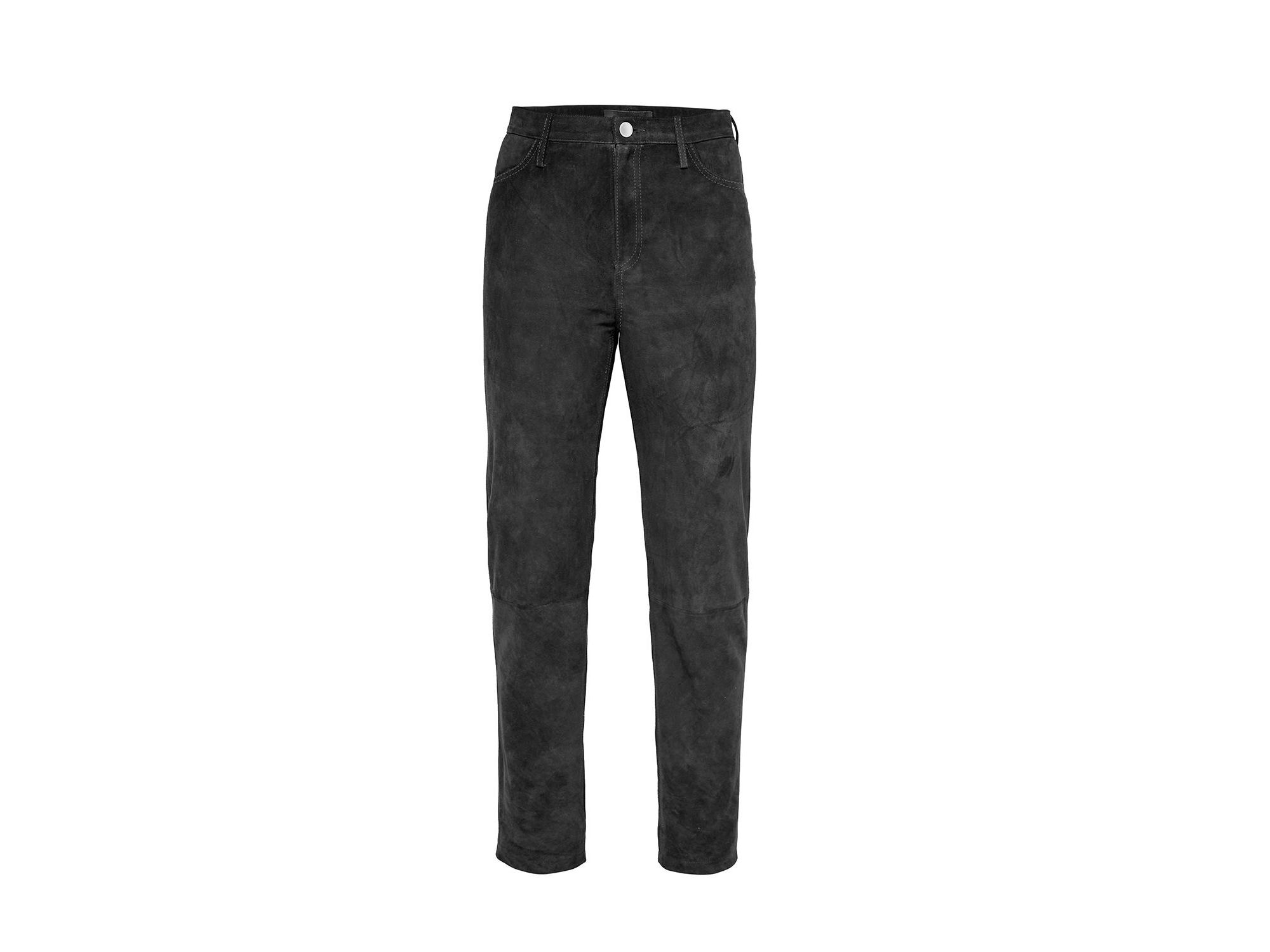 Cindy Supersuede Slim Leather Jeans in Black — Image 4