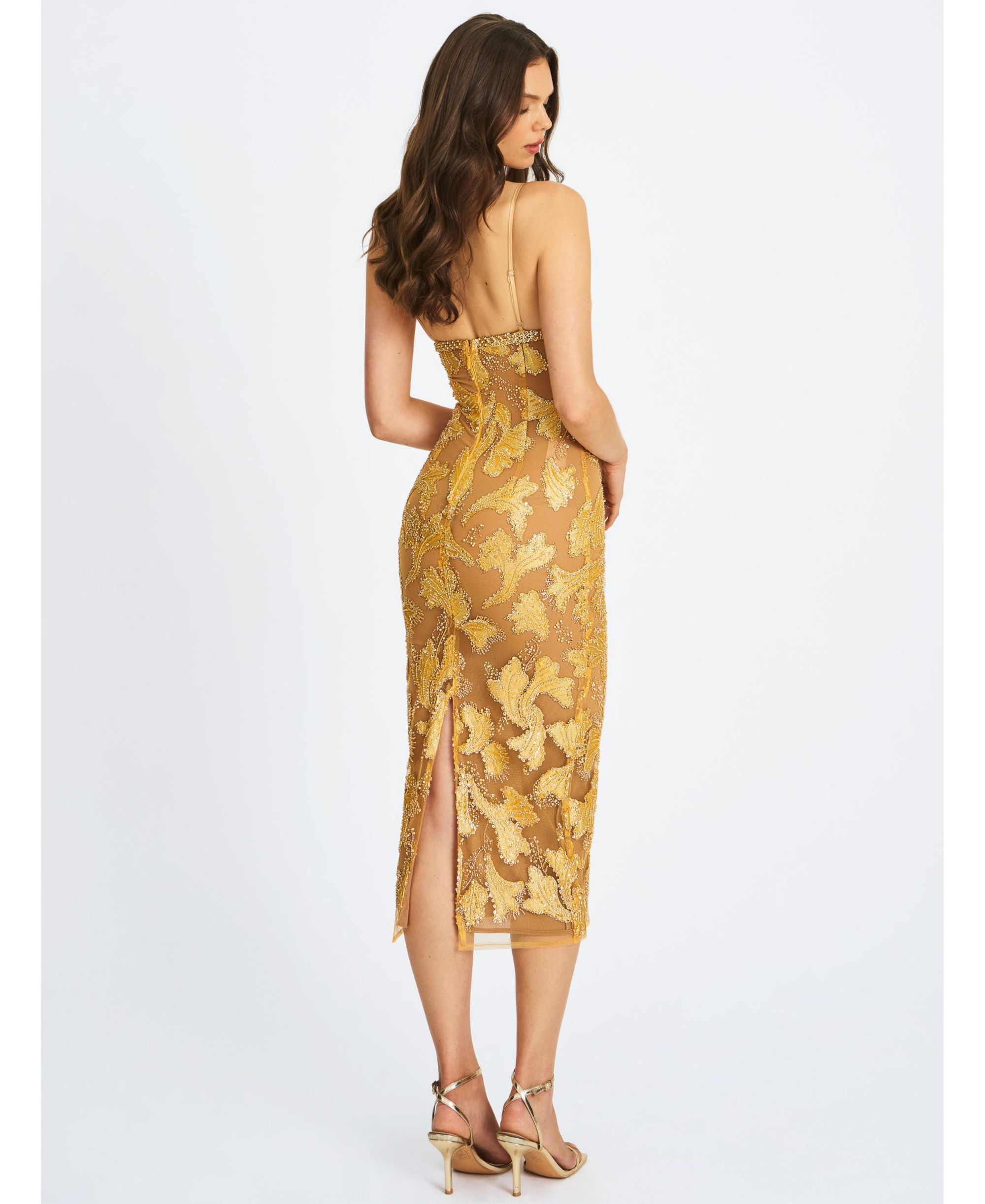 Edie Beaded Sequin Midi Pencil Dress — Image 9