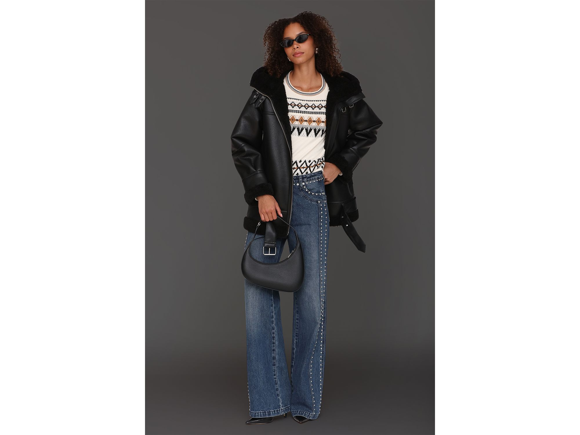 Faux Shearling Hooded Coat — Image 6