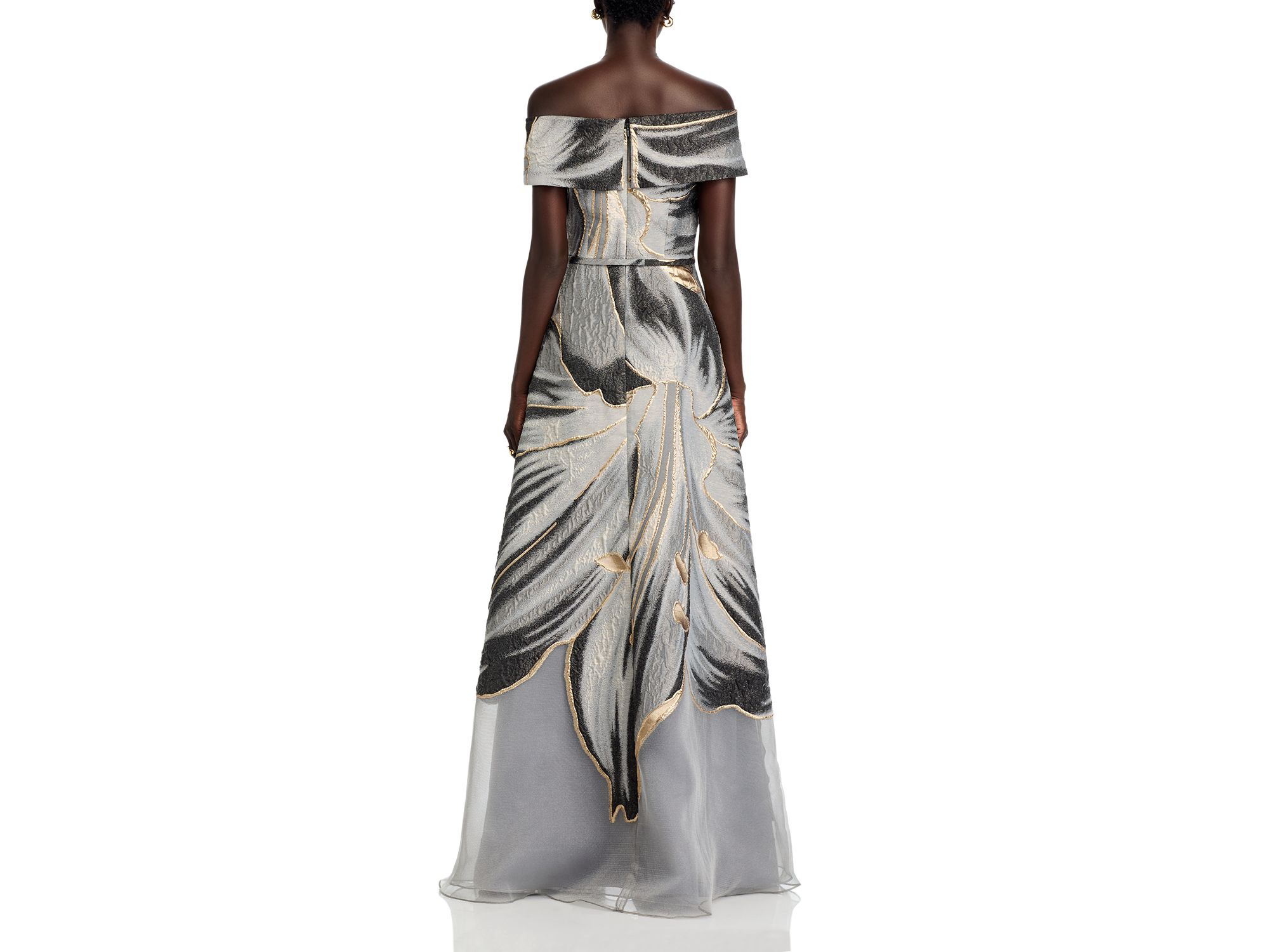 Jacquard Off The Shoulder Gown — Image 4