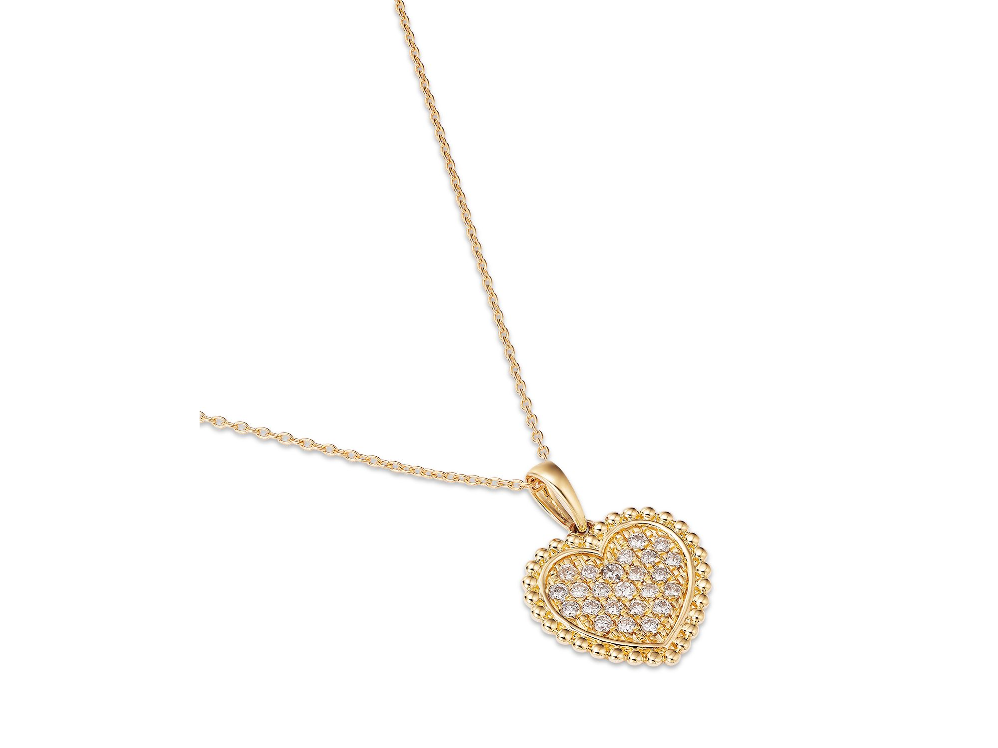 Diamond Heart Pendant Necklace in 14K Yellow Gold, 0.25 tcw — Image 3