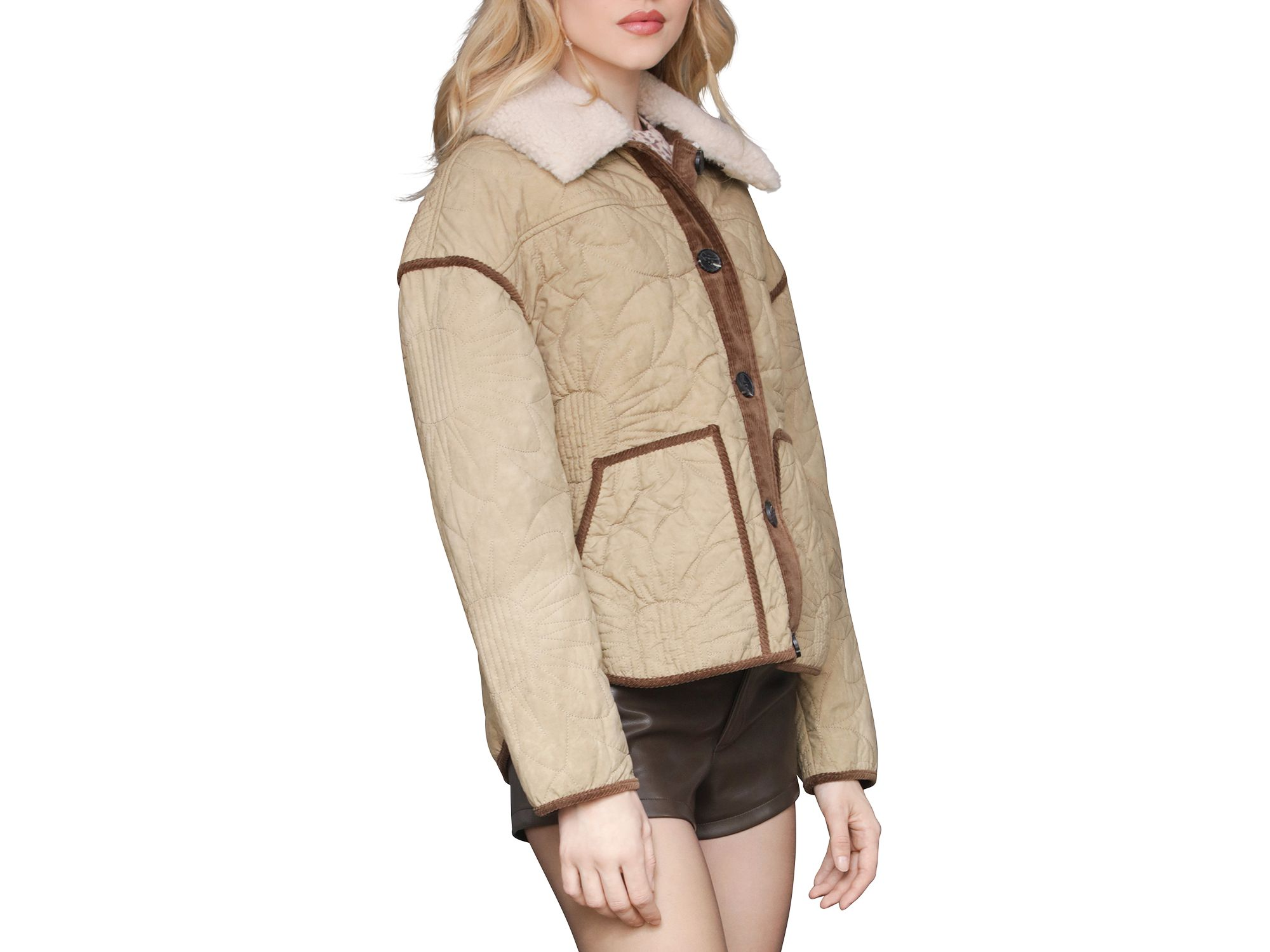 Contrast Trim Quilted Jacket — Image 5
