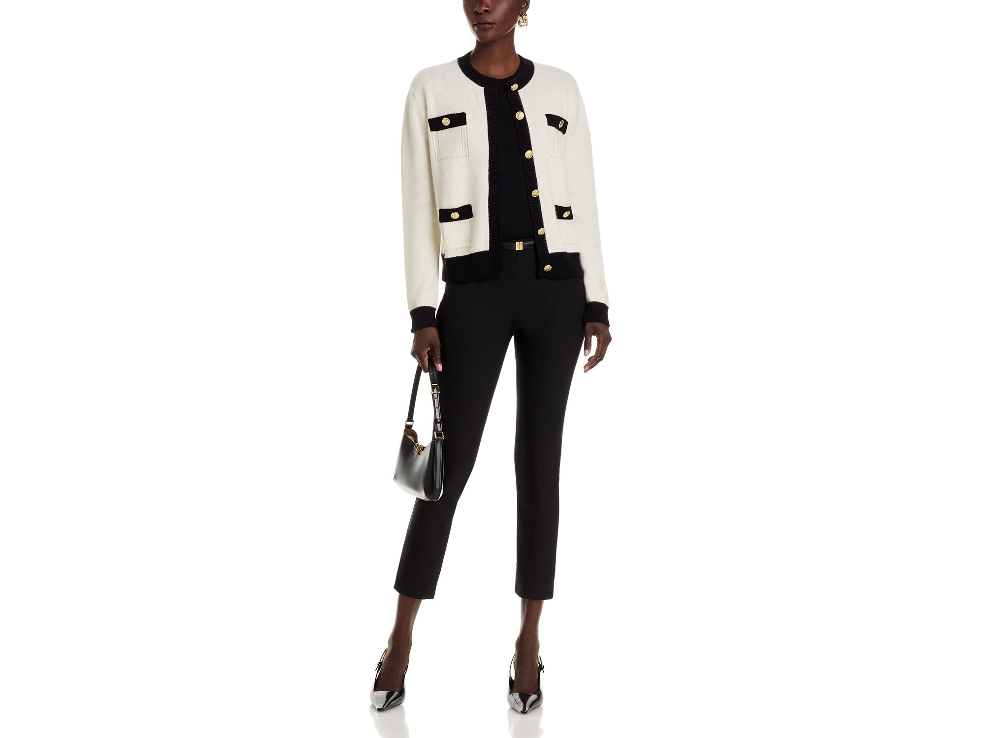 100% Cashmere Contrast Trim Cardigan - Exclusive — Image 10