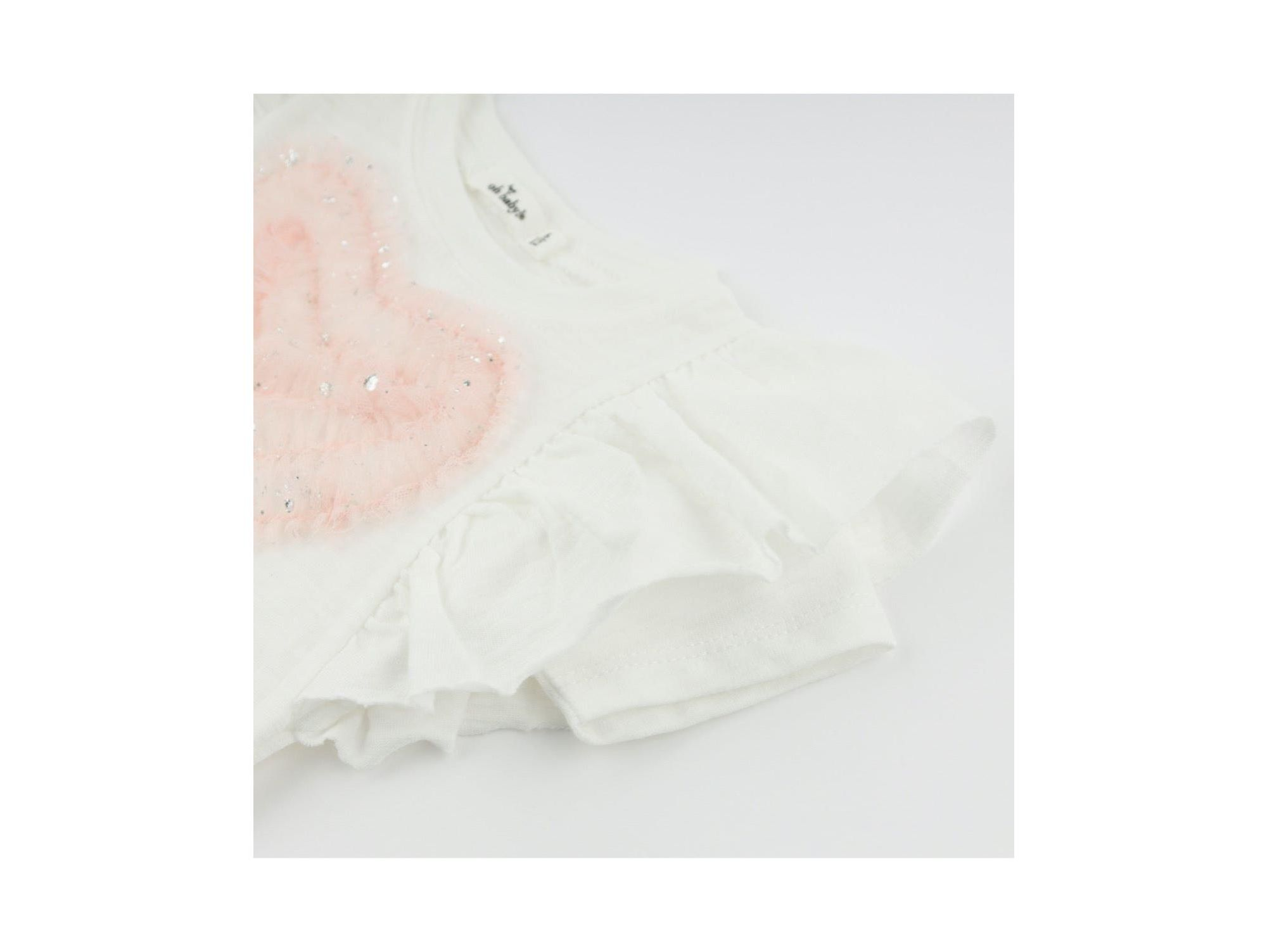 Girls' Ruffle Heart Tulle Applique Butterfly Tee - Baby, Little Kid — Image 3
