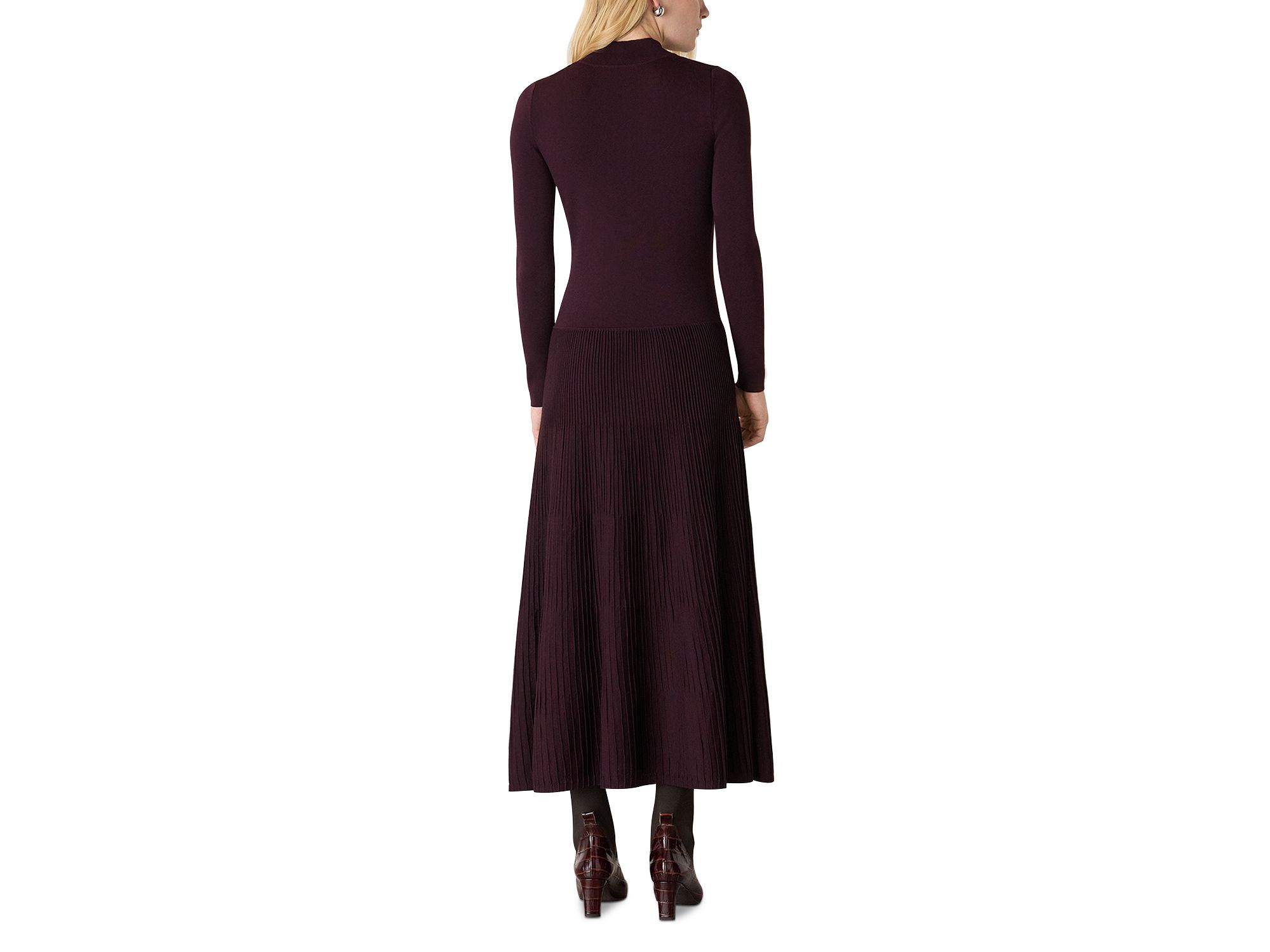Petites Pleated Knit Dress — Image 4