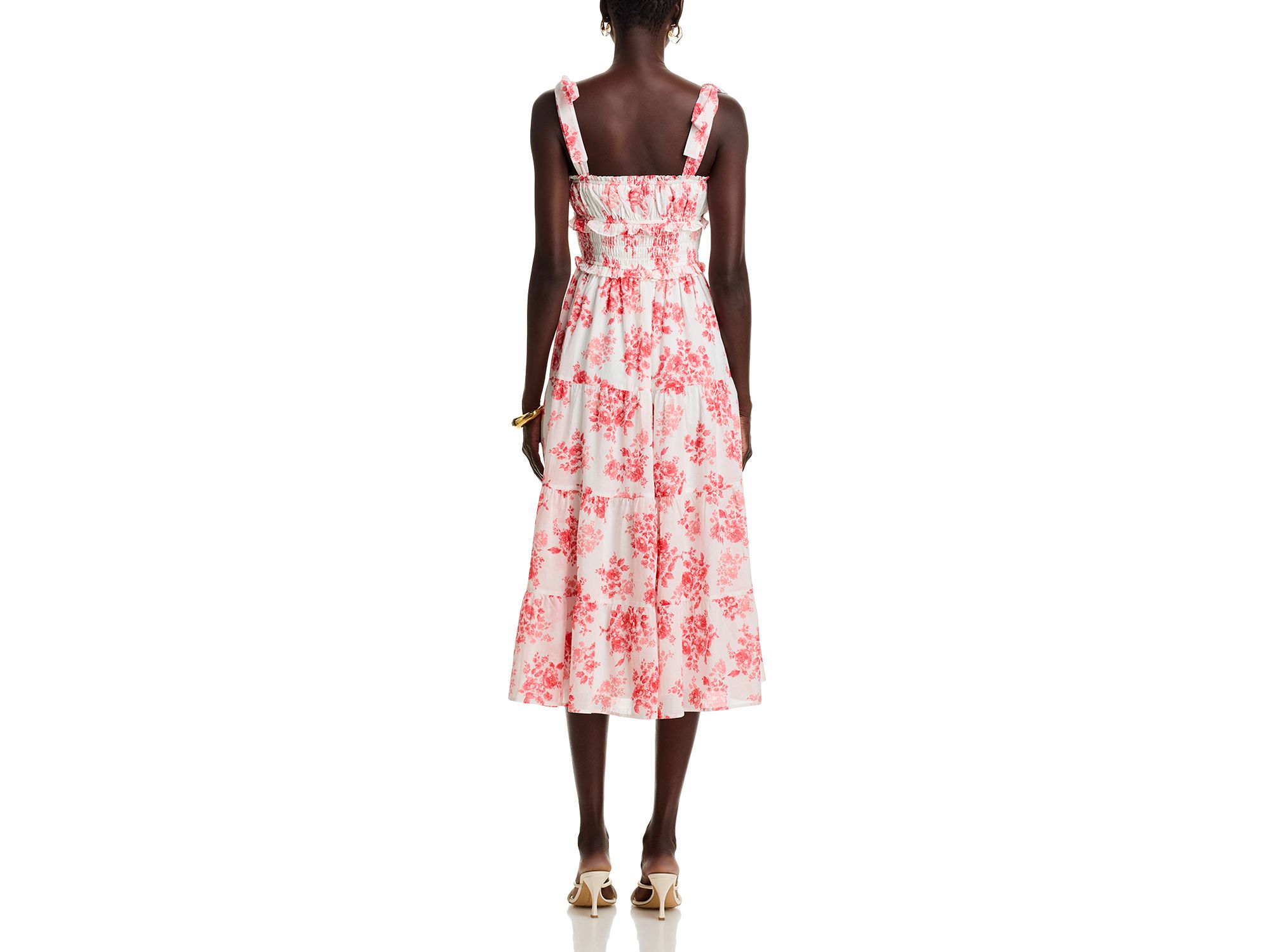 Floral Tie Strap Midi Dress - Exclusive — Image 4