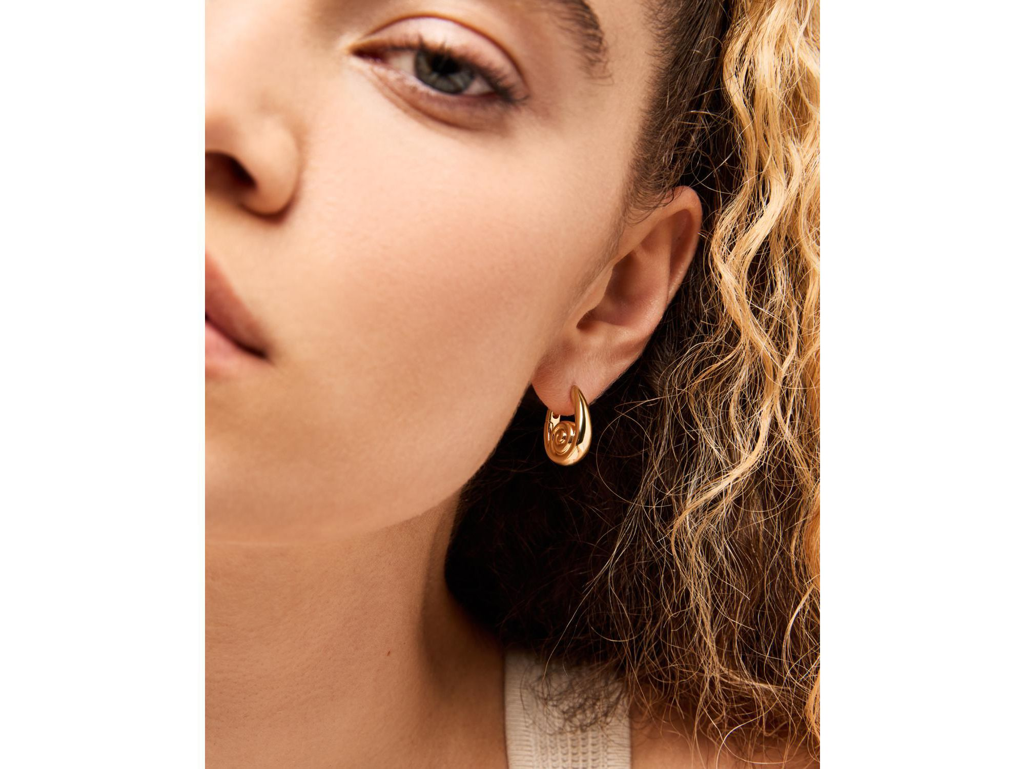 Gold Ariel Hoops Statement Earrings — Image 3