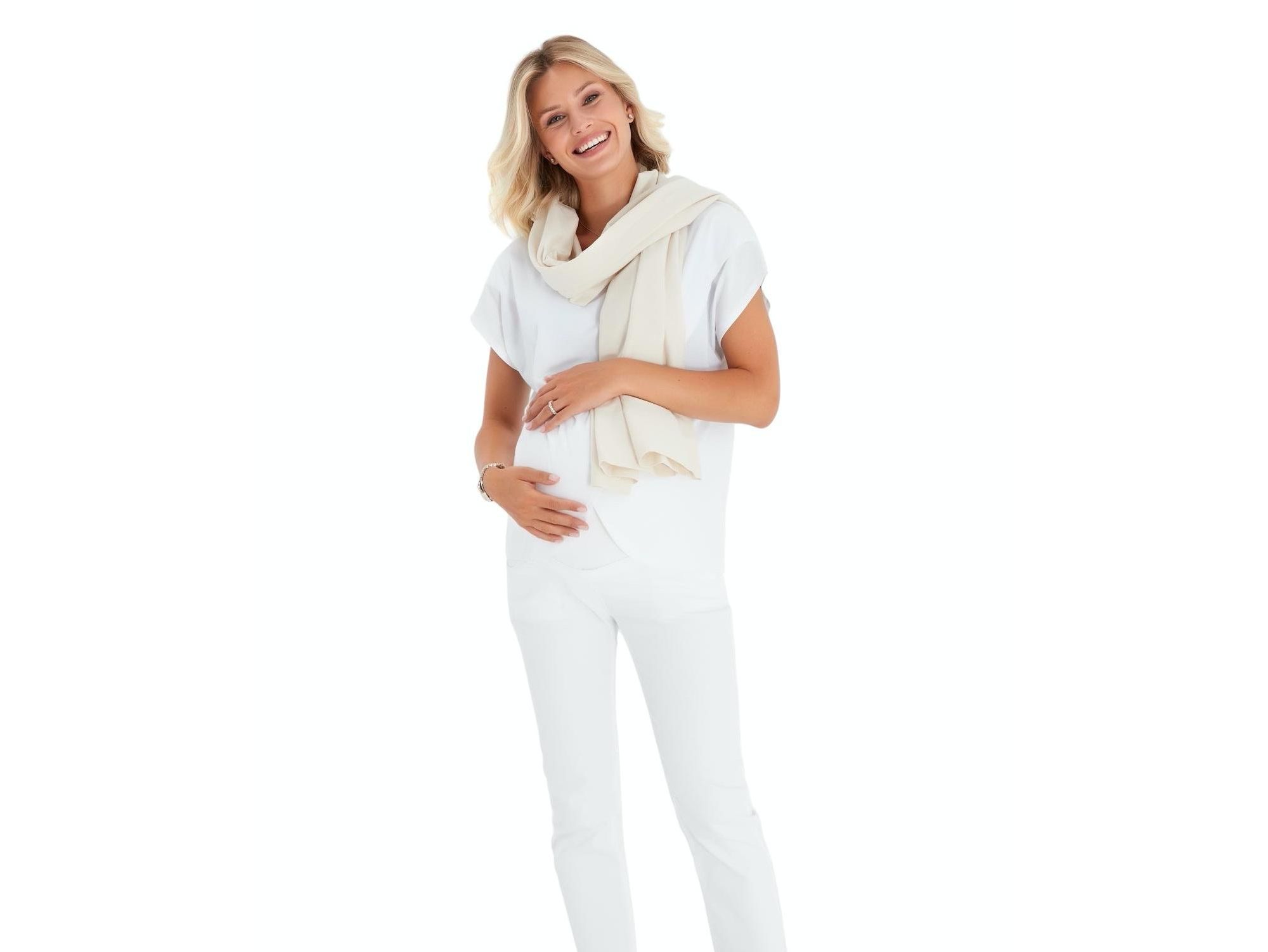 Handy Crossover Short Sleeve Cotton Maternity/Nursing Top — Image 5