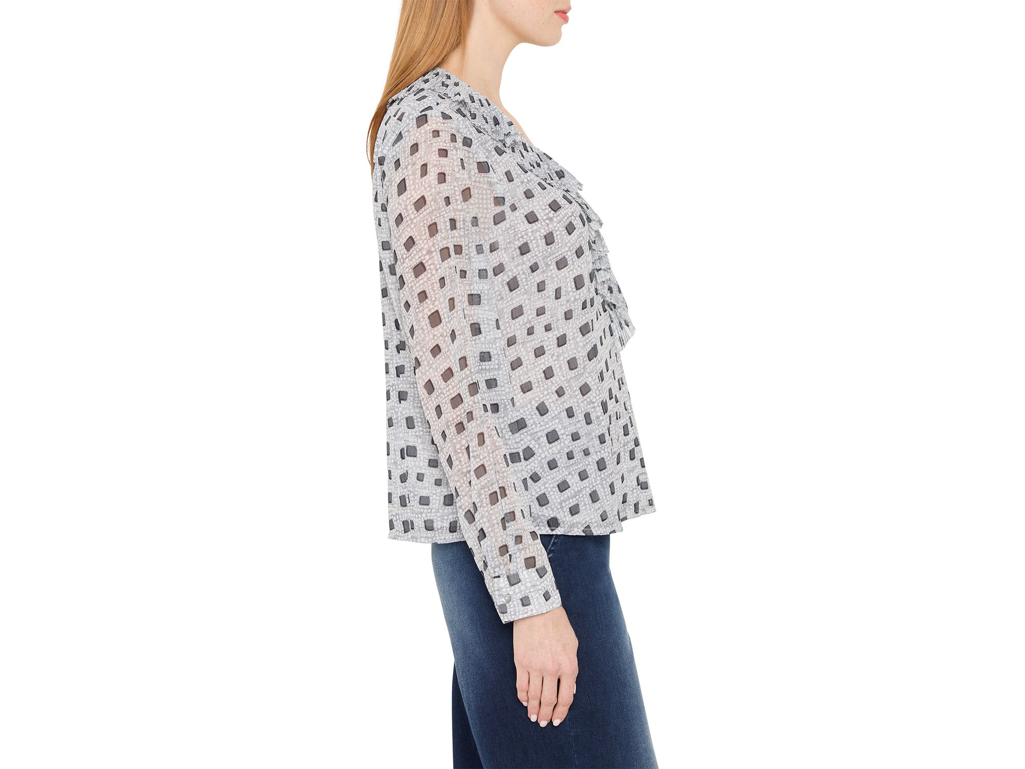 Dotty Squares Ruffle Top — Image 3
