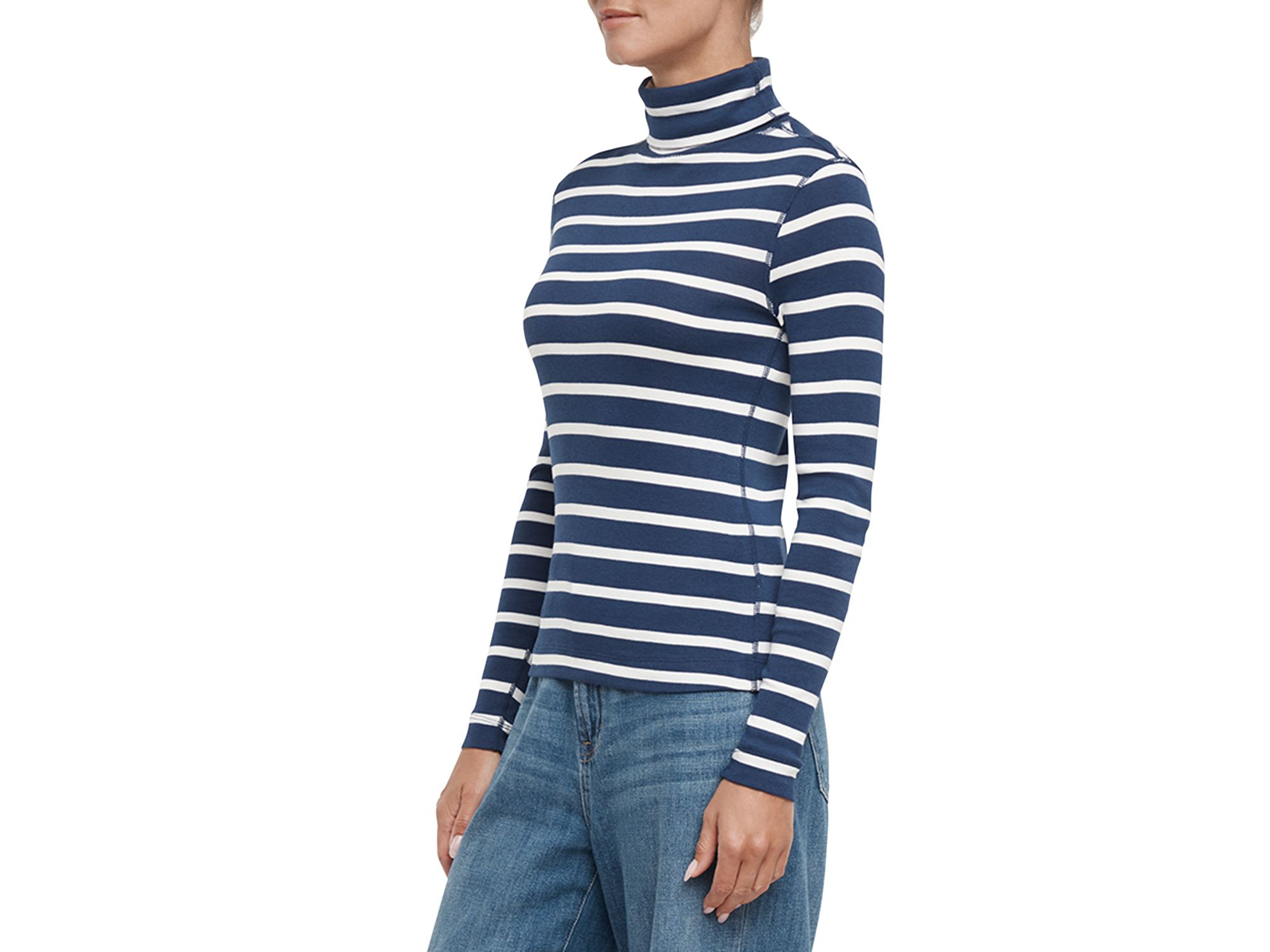 Striped Turtleneck Long Sleeve Tee — Image 4