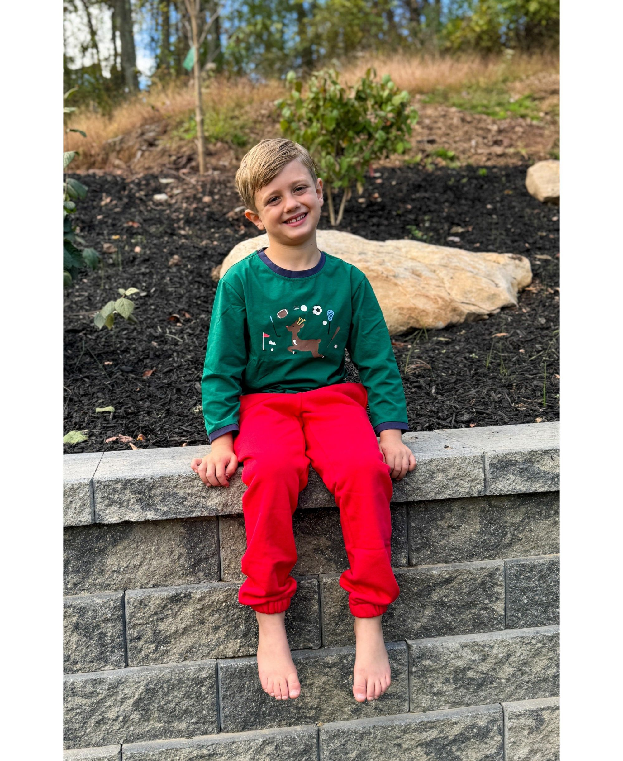 Unisex Reindeer Games Crewneck Long Sleeve T-Shirt - Baby, Little Kid, Big Kid — Image 3