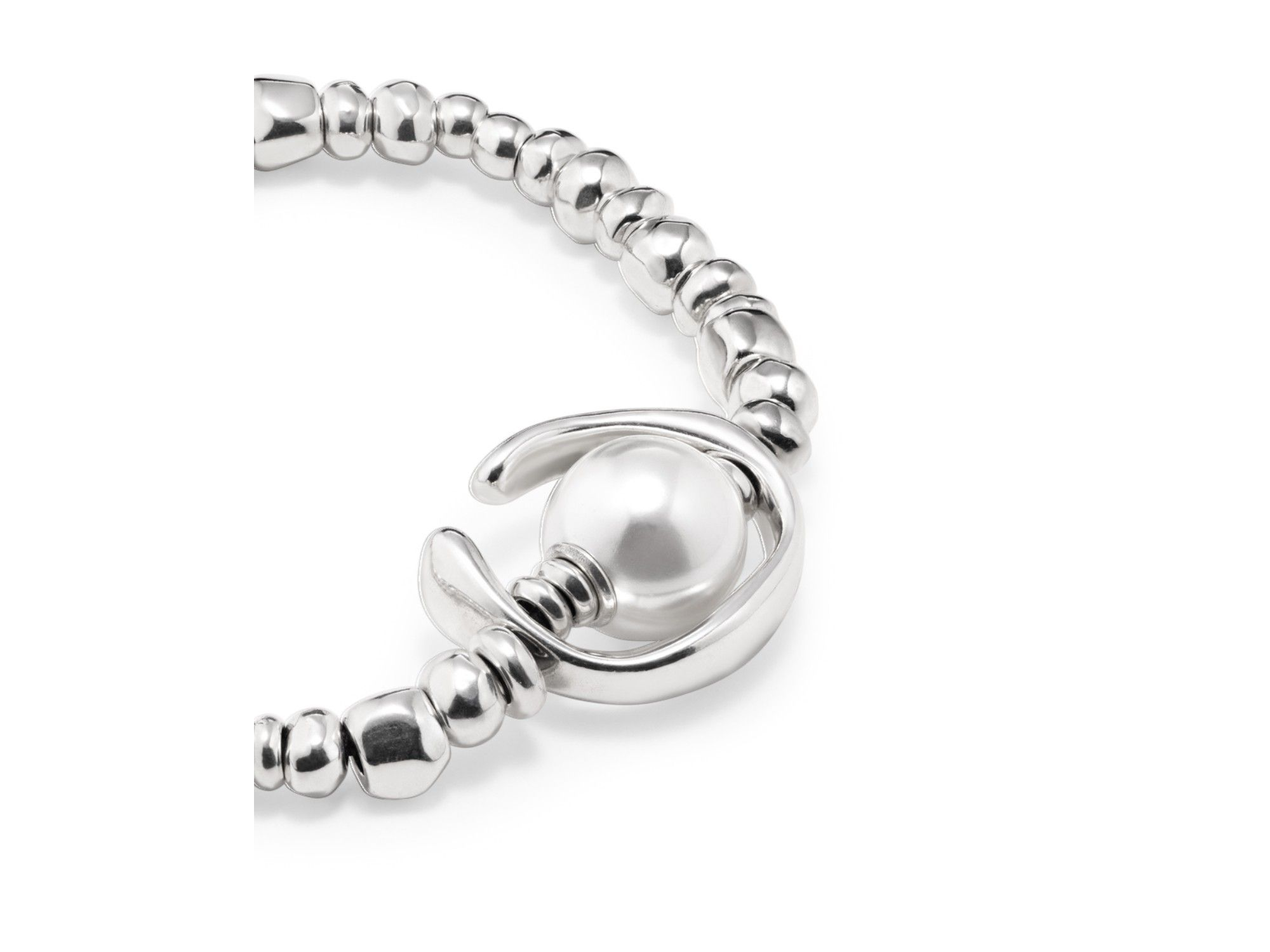 Sterling Plated Beaded With A Pearl Bracelet — Image 3