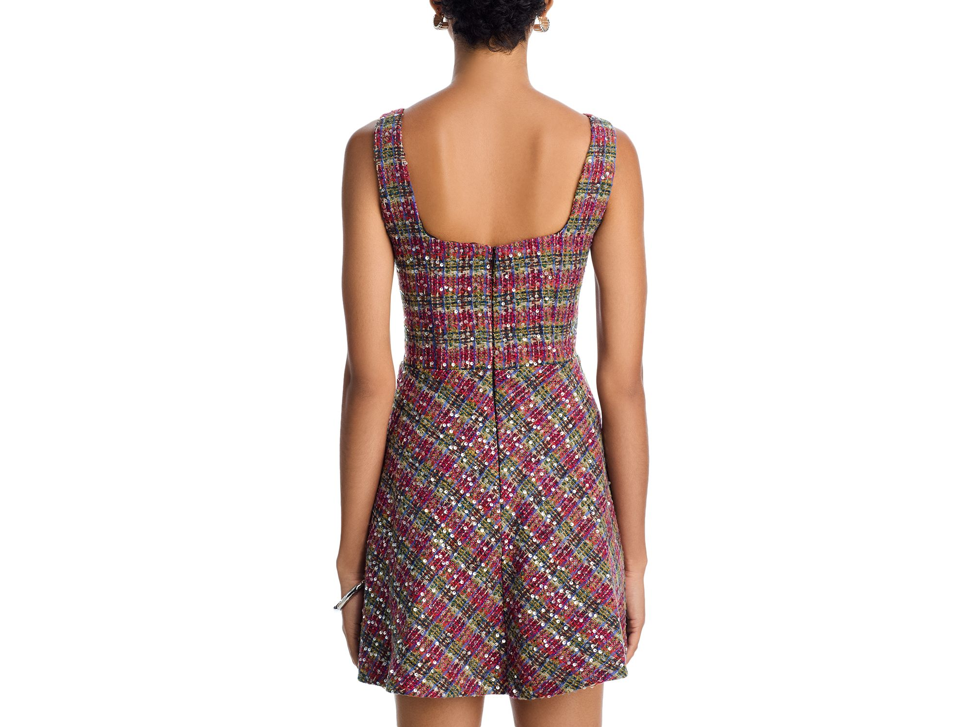 Sequin Tweed Mini Dress - Exclusive — Image 3