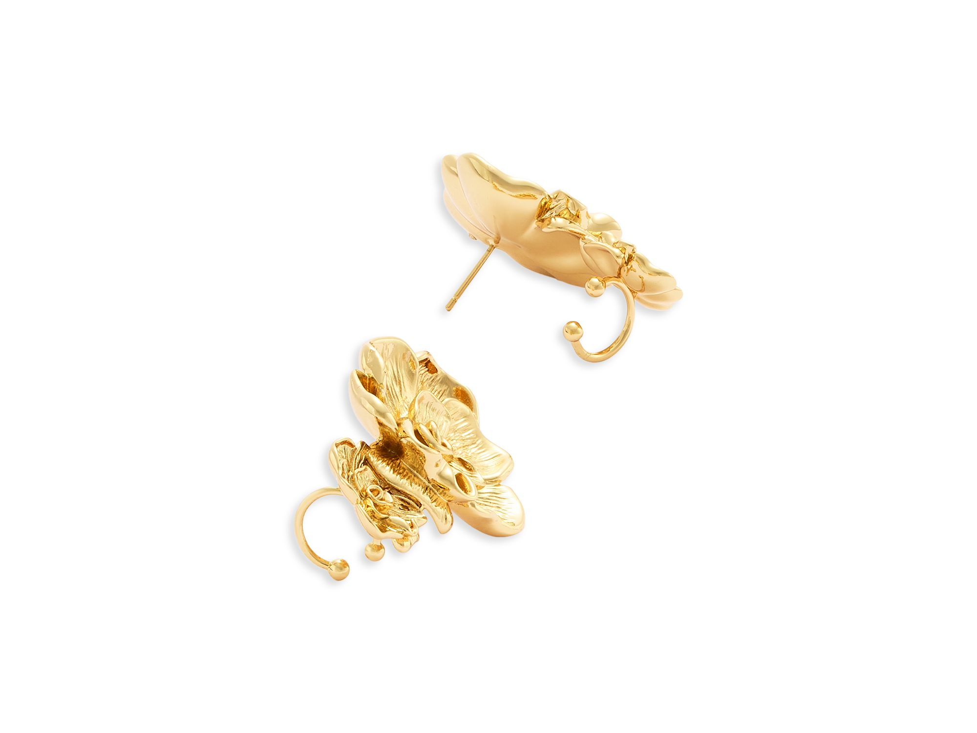 x Angelica Hicks Flower Leaf Statement Stud Earrings - Exclusive — Image 3