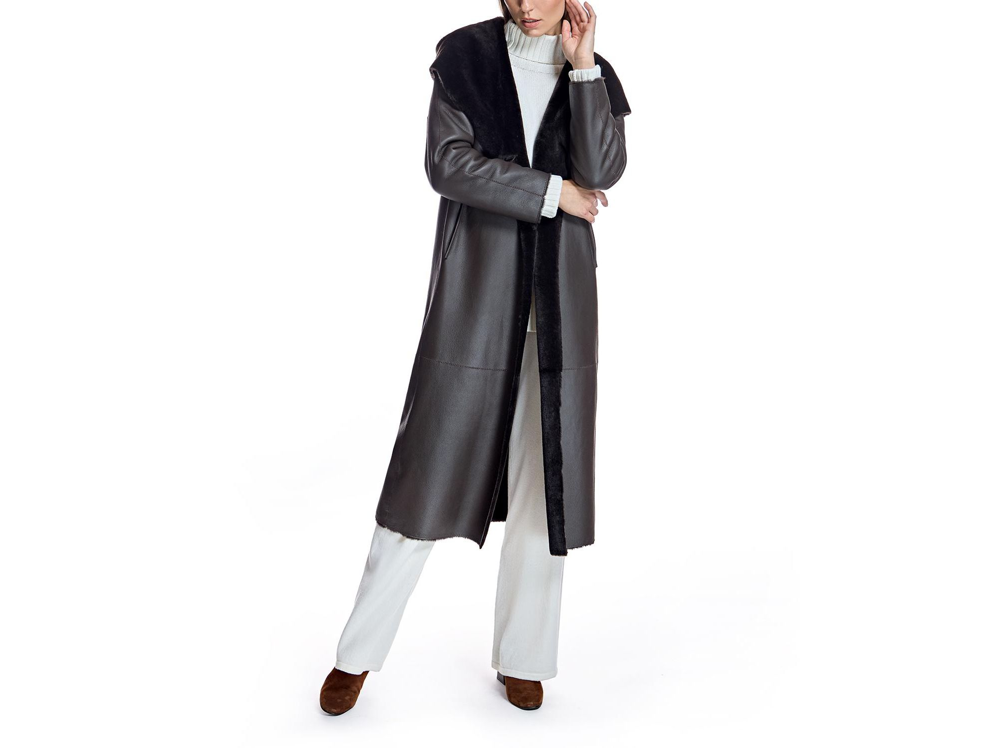 Reversible Nappa Shearling Coat — Image 6