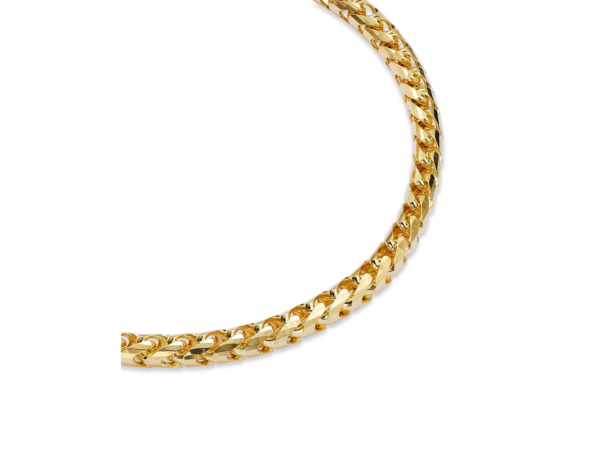 Men's Franco Link Chain Bracelet in 14K Yellow Gold — Image 3