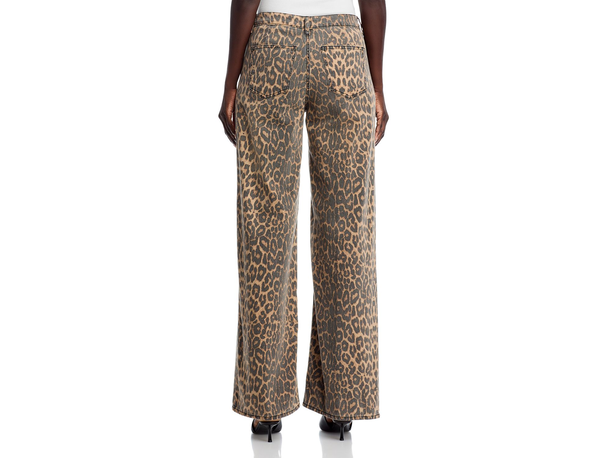 Joan Leopard Print Jeans in Natural Multi — Image 3