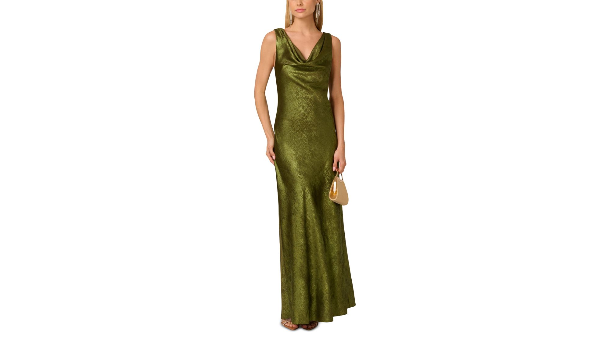 Foil Cowlneck Gown - Image 1