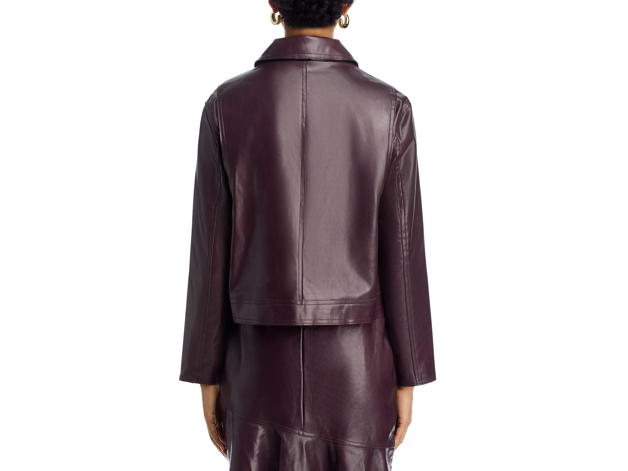Kayleigh Faux Leather Bomber Jacket — Image 4