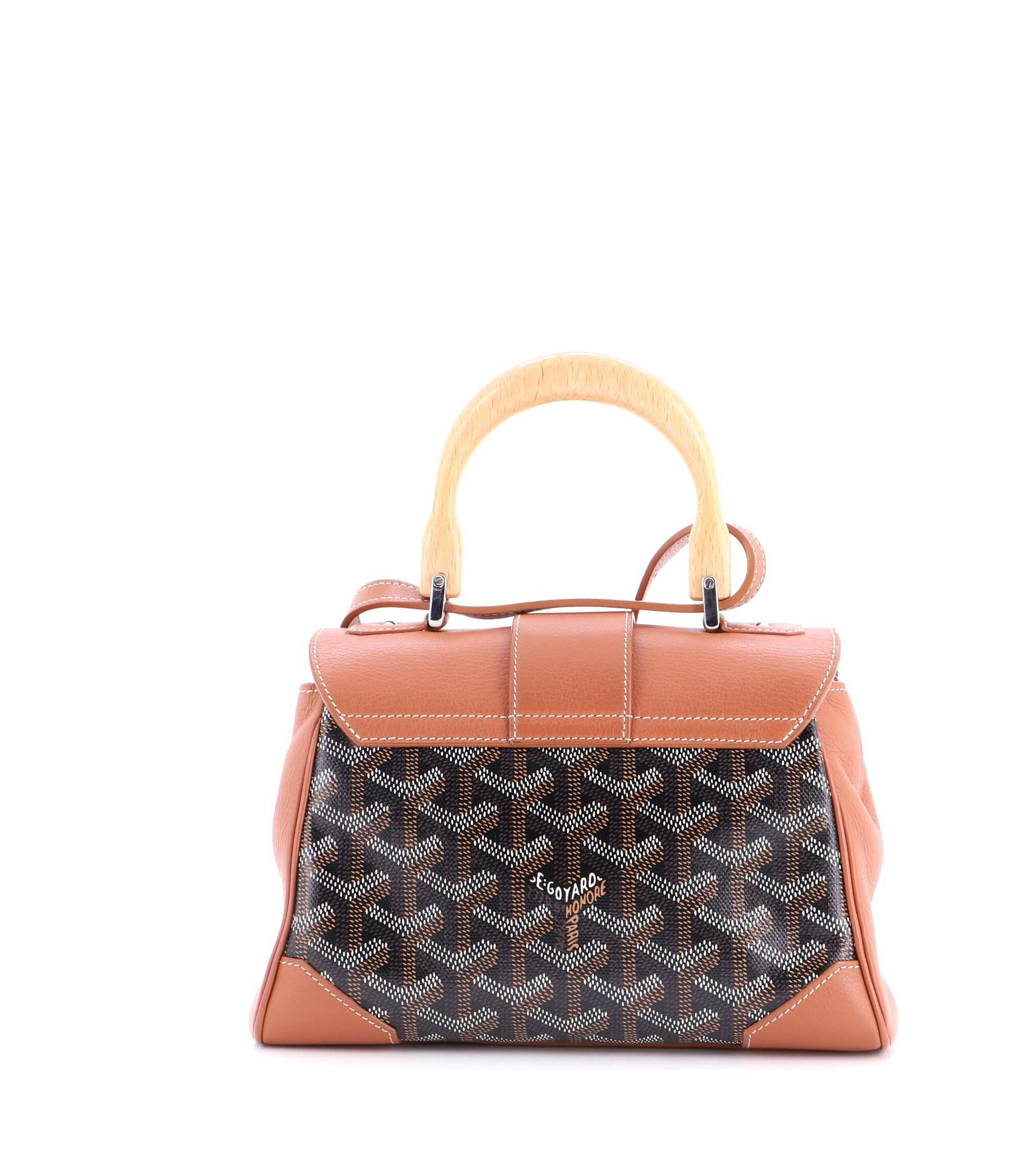 Mini Saigon Top Handle Bag Coated Canvas with Leather — Image 3