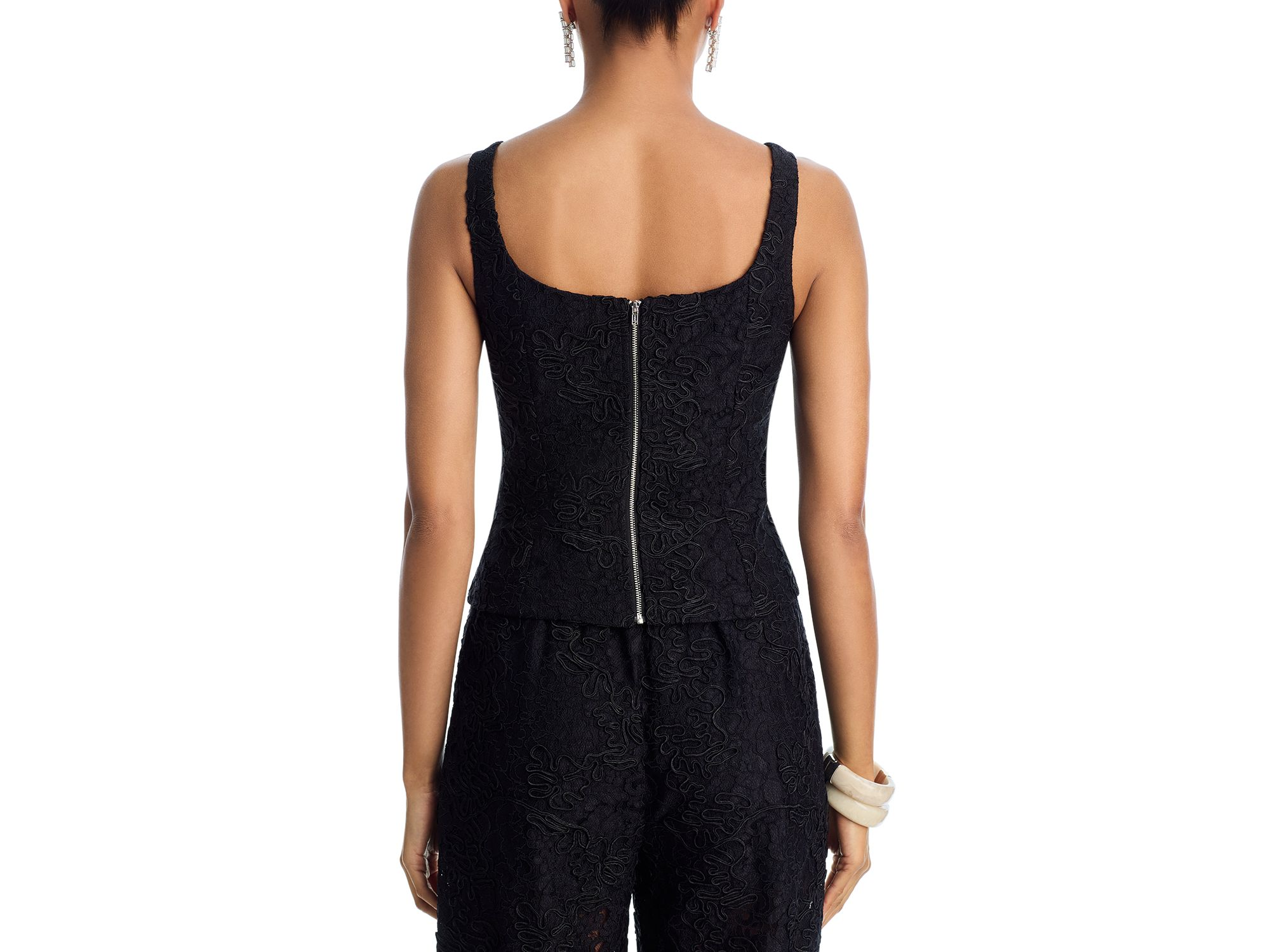 Soutache Cord Sleeveless Lace Top - Exclusive — Image 3