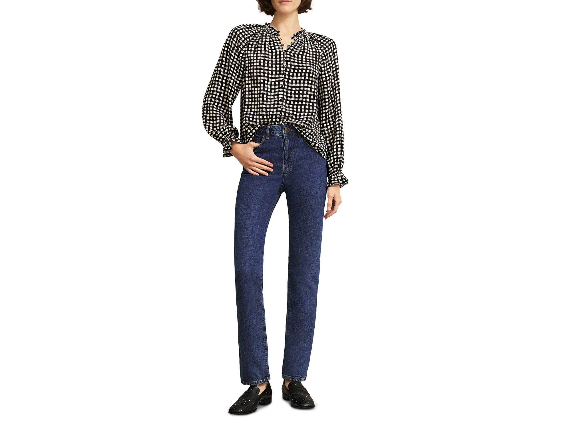 September Limited Collection Foley High Rise Straight Leg Jeans in Dark Mid Wash — Image 5