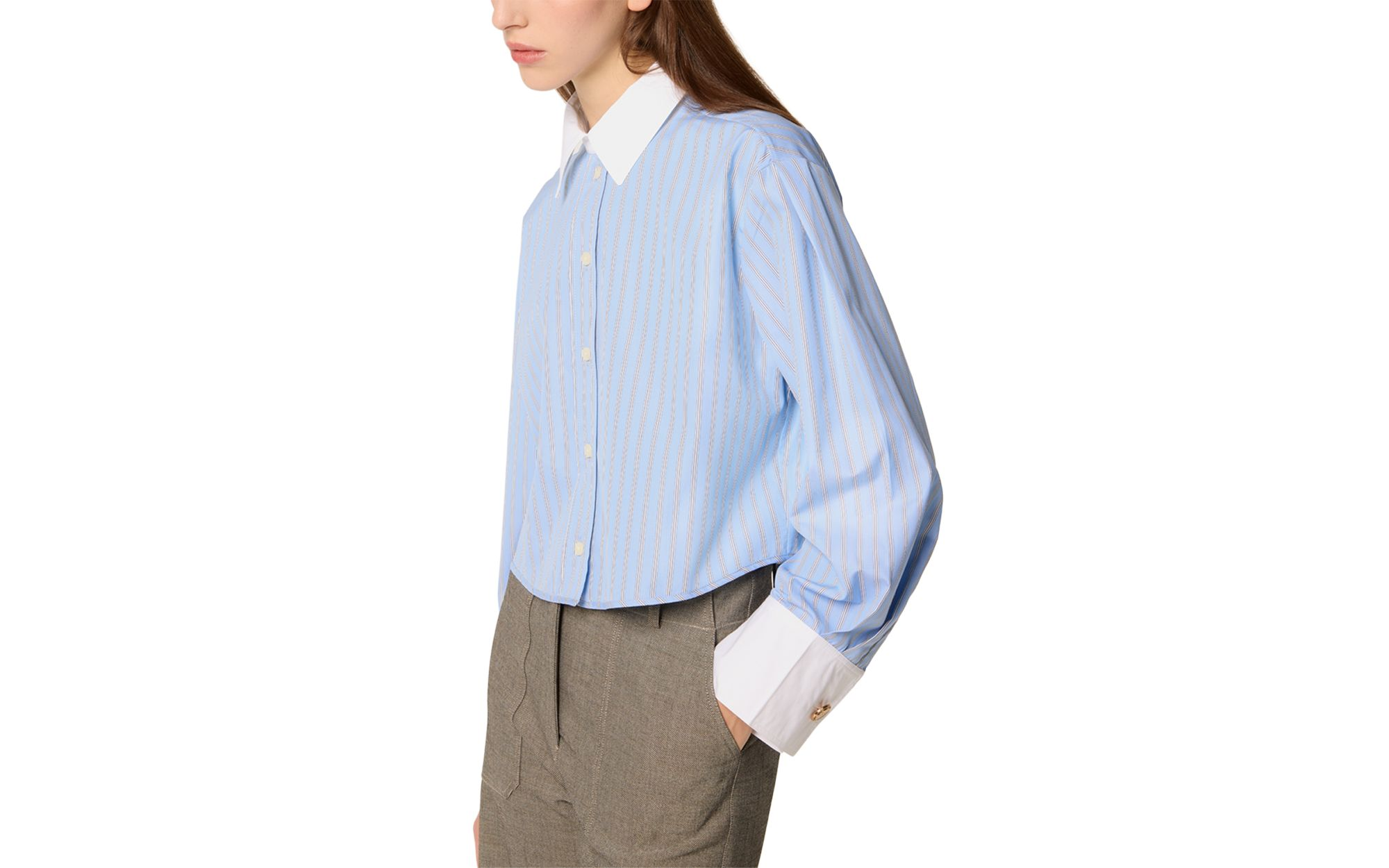 Cropped Shirt with Tie — Image 5