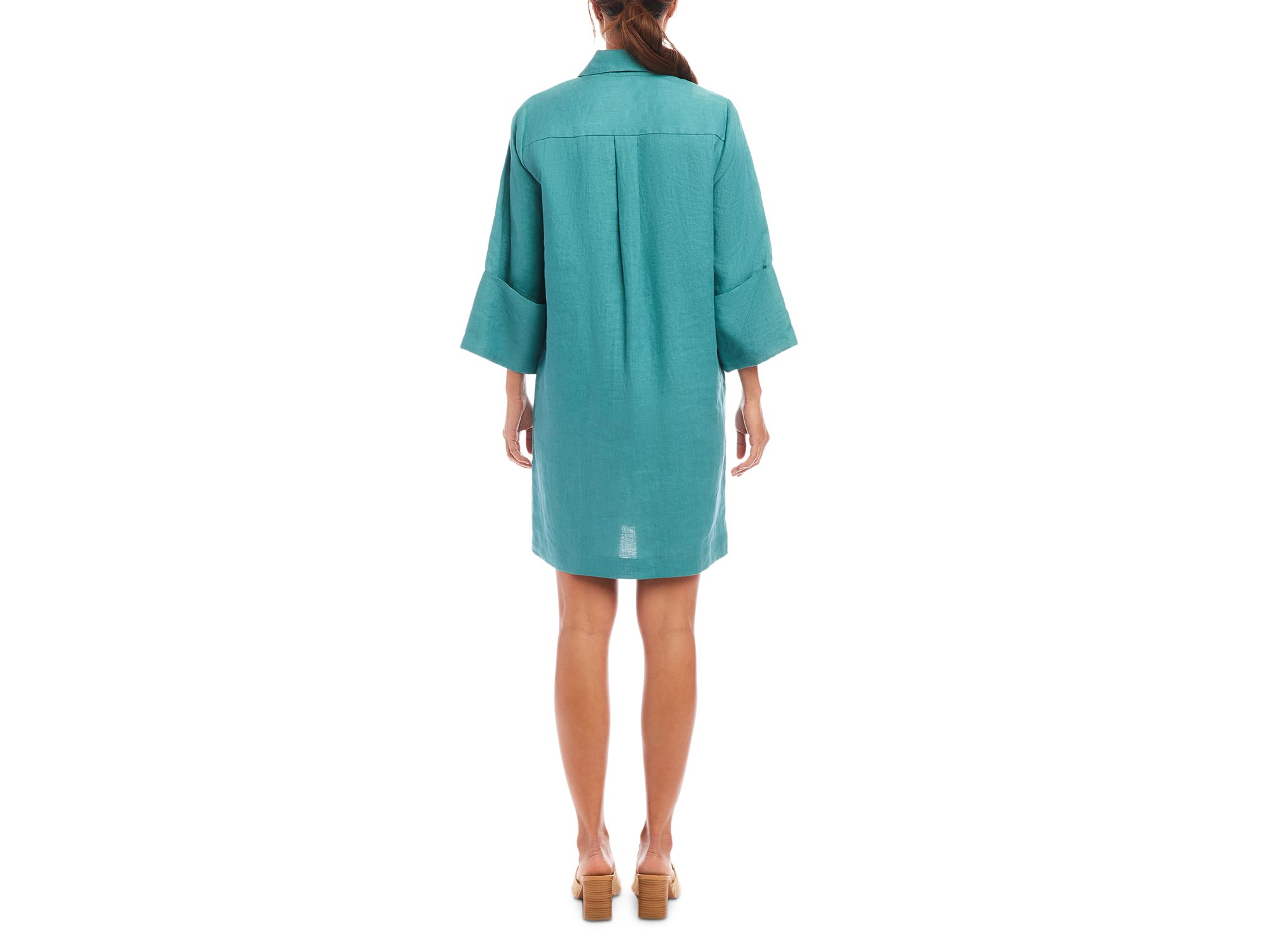 Linen Cuffed Sleeve Dress — Image 3