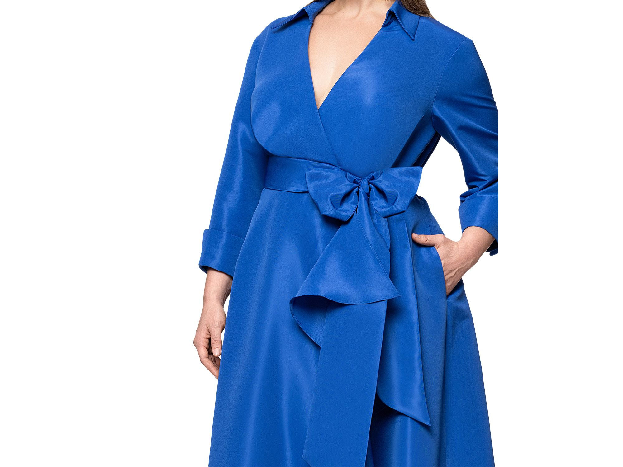 Plus Belted Ruffle Front Ball Gown — Image 3