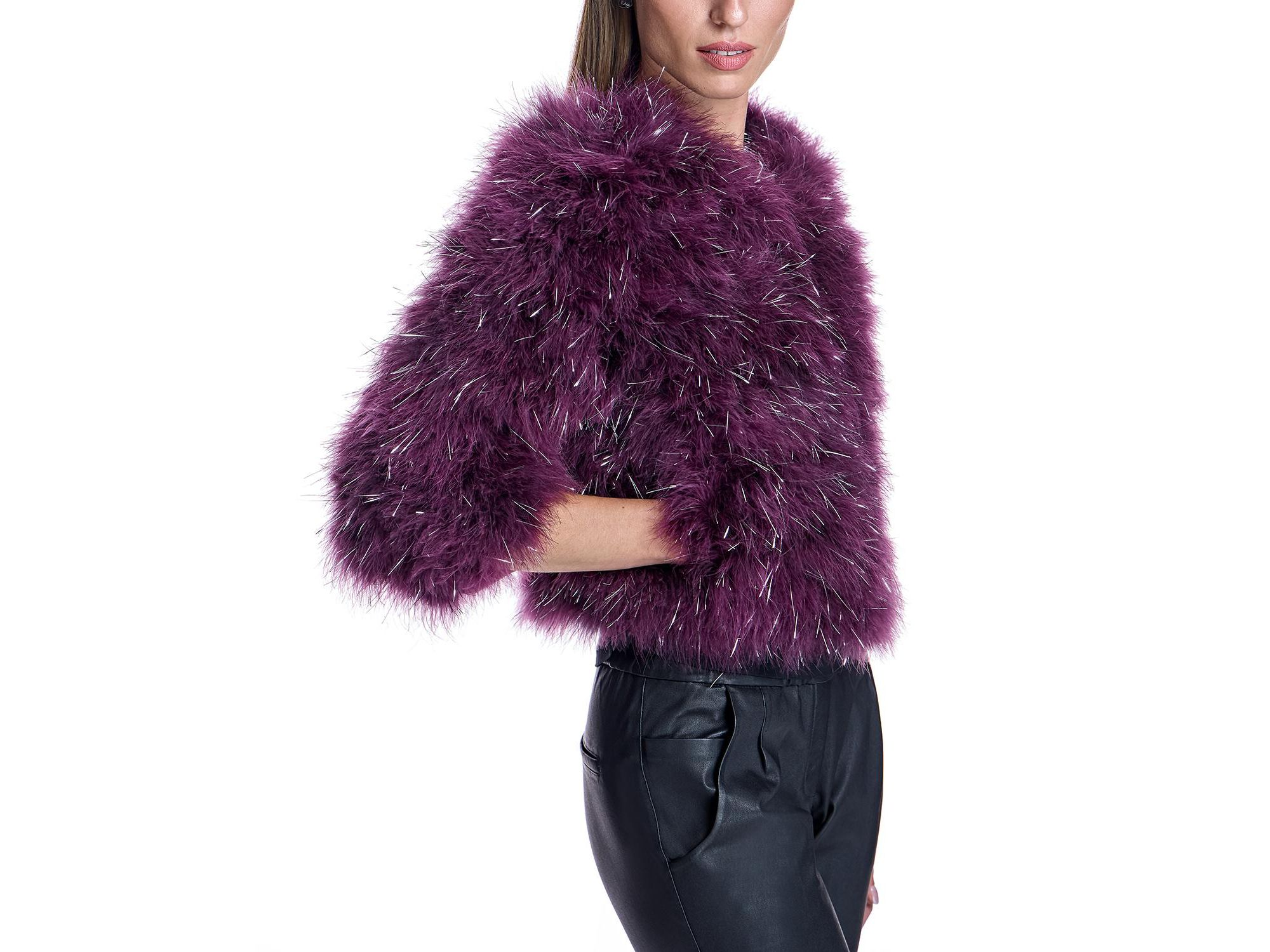 Feather Bolero with Metallic Thread Inserts — Image 3