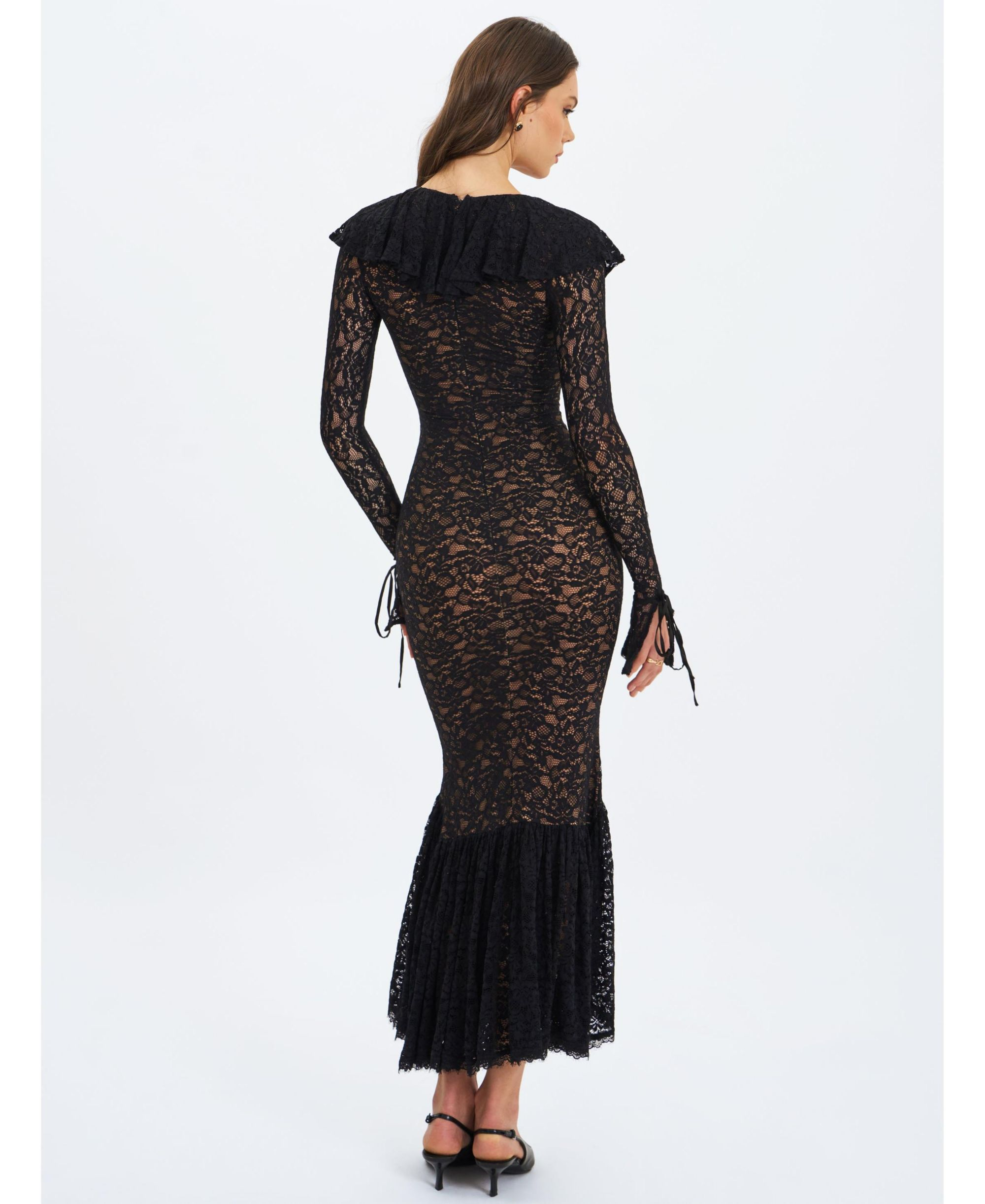 Parisa Lace Ruffled Mermaid Maxi Dress — Image 5