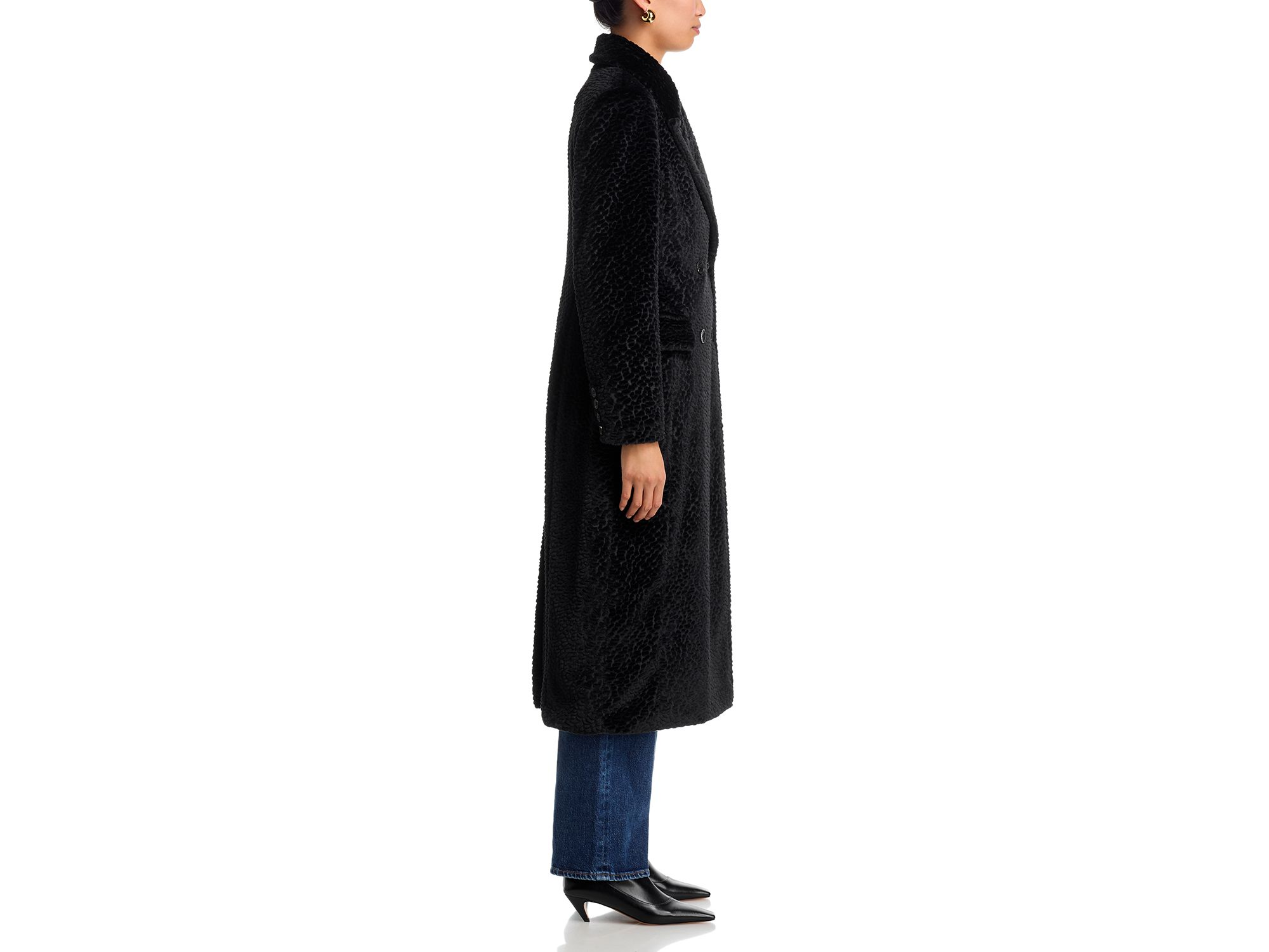 Textured Faux Fur Coat — Image 6