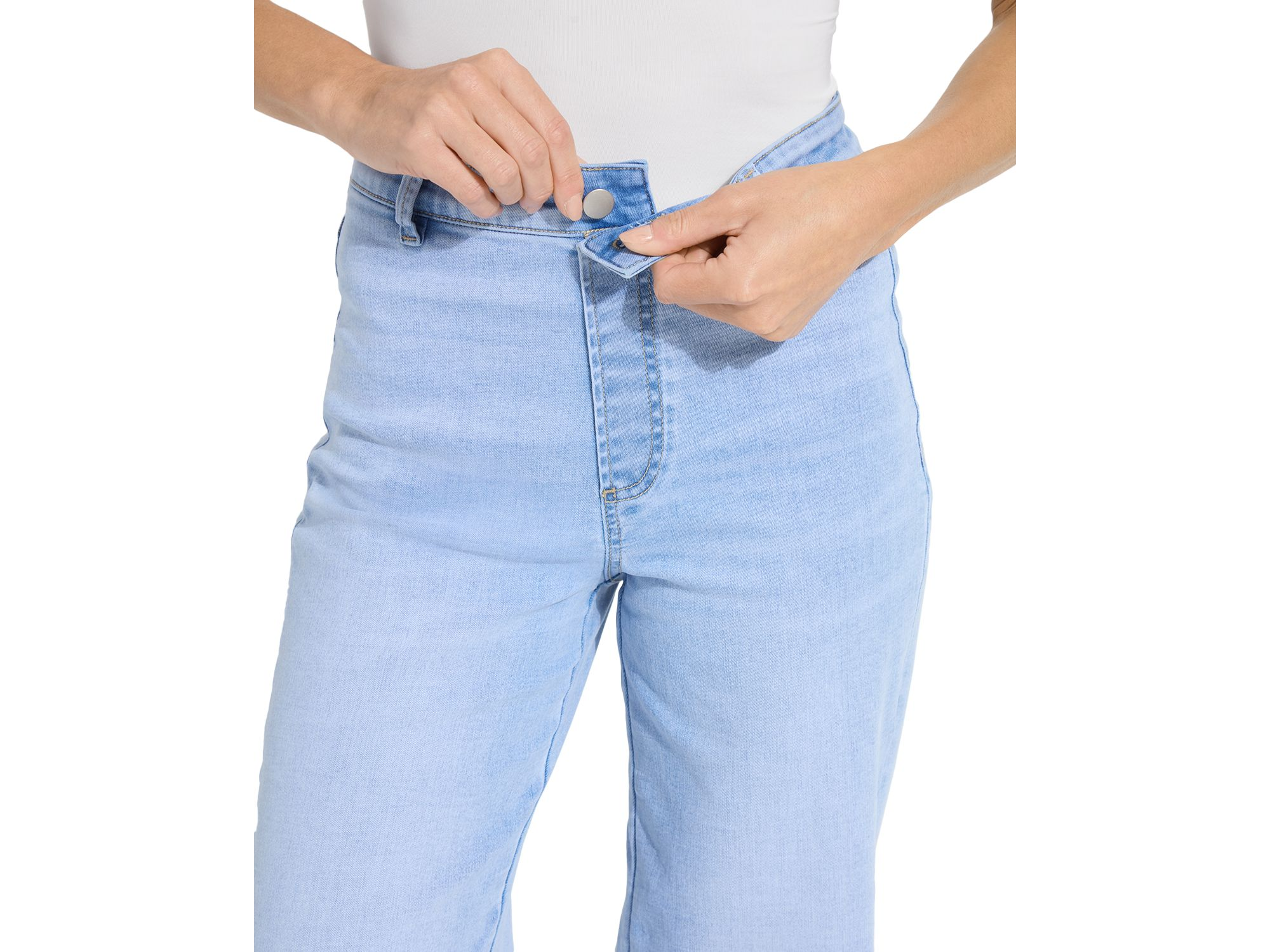 Iris High Rise Wide Leg Everyday Jeans in  Bleached Blue — Image 3