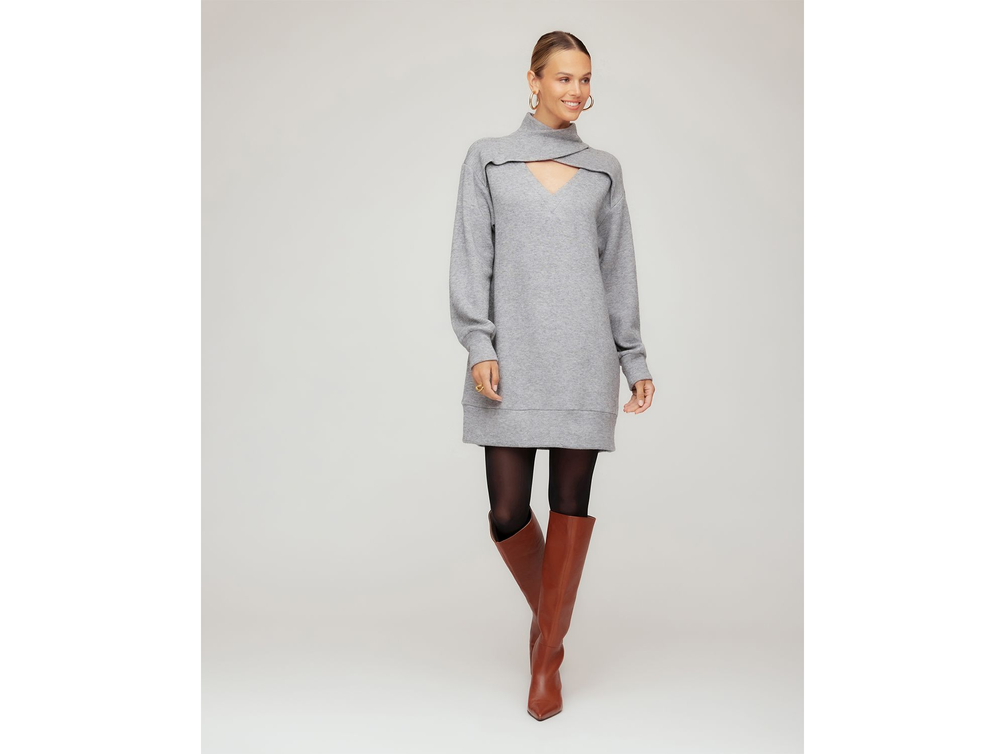 Claylee Crossover Turtleneck Dress — Image 7