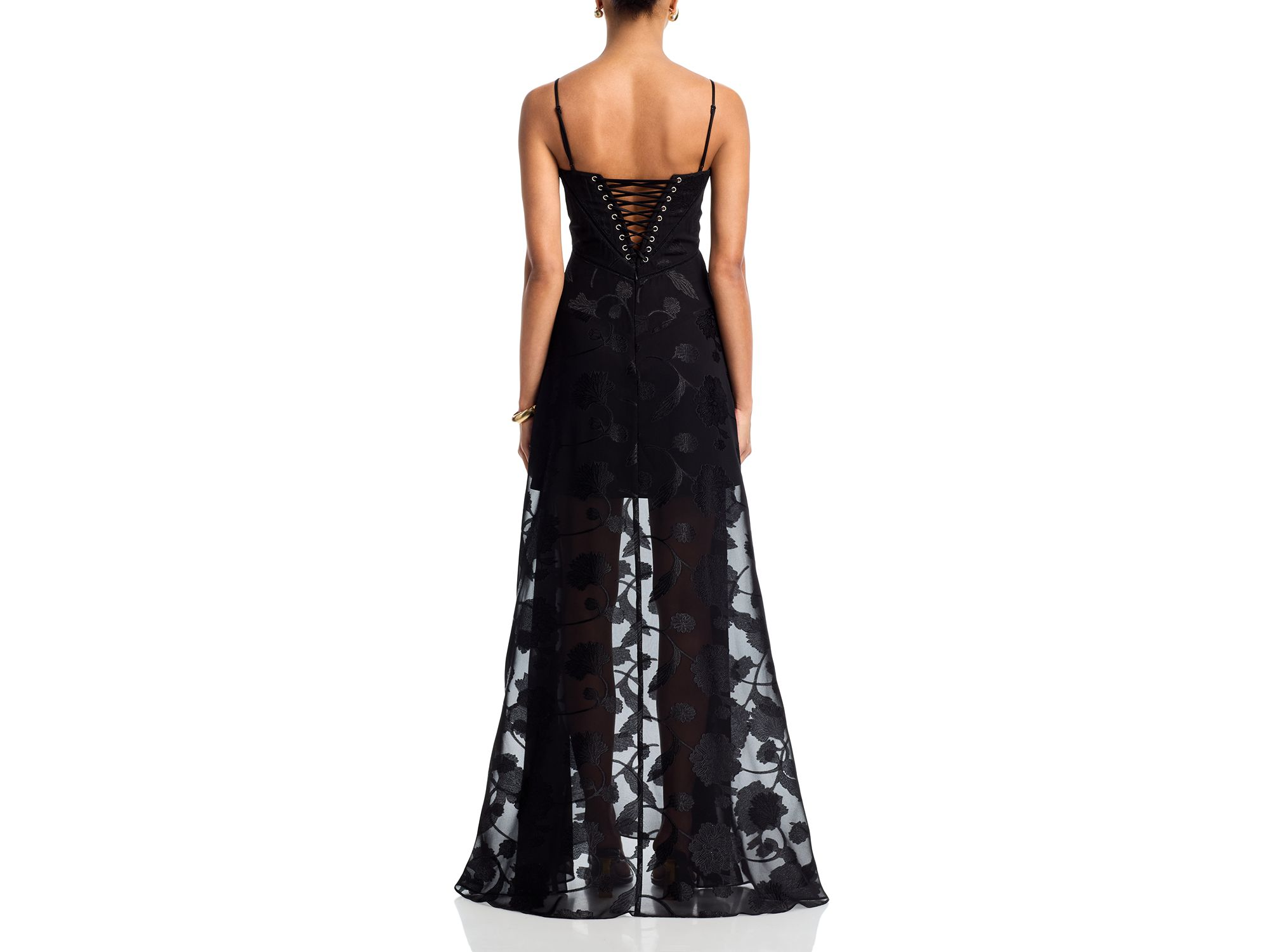 Jacquard Lace Up Dress - Exclusive — Image 4