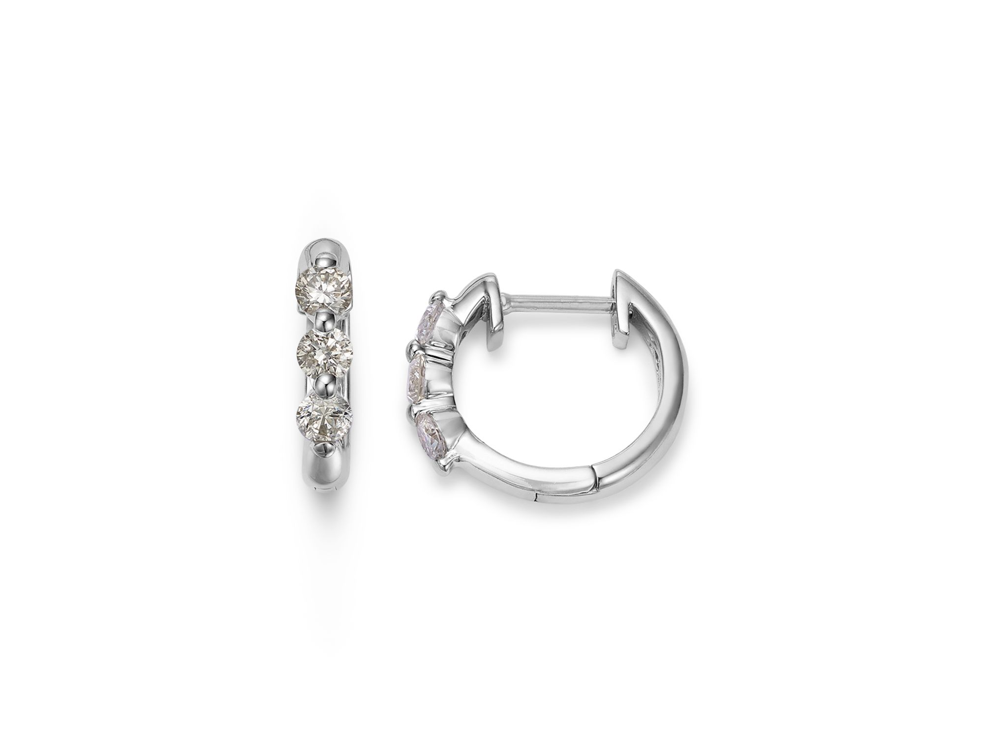 Diamond Hoop Earrings in 14K White Gold, 0.5-1.5 tcw — Image 10
