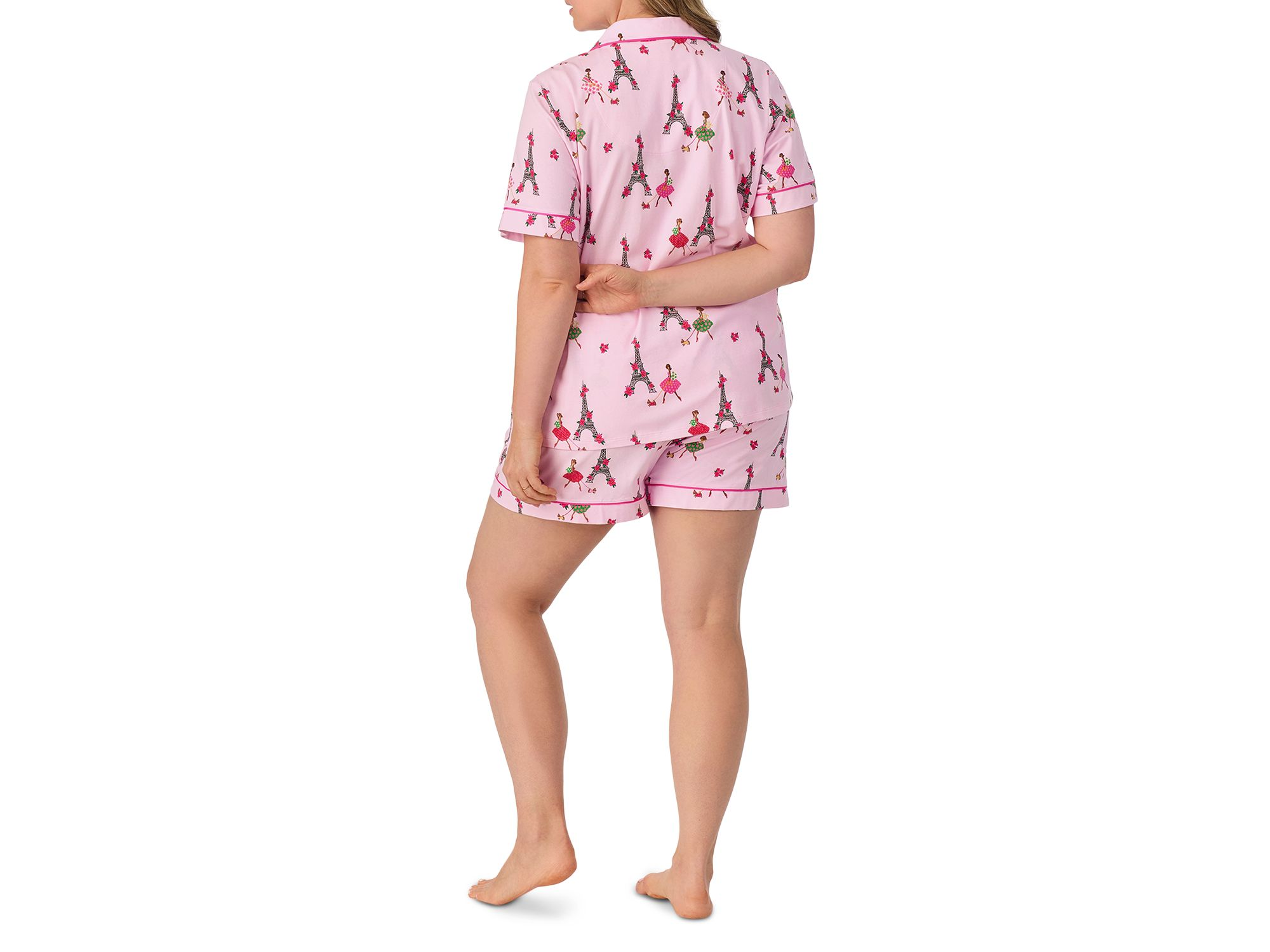 Eiffel Tower Print Shorty Pajama Set — Image 3