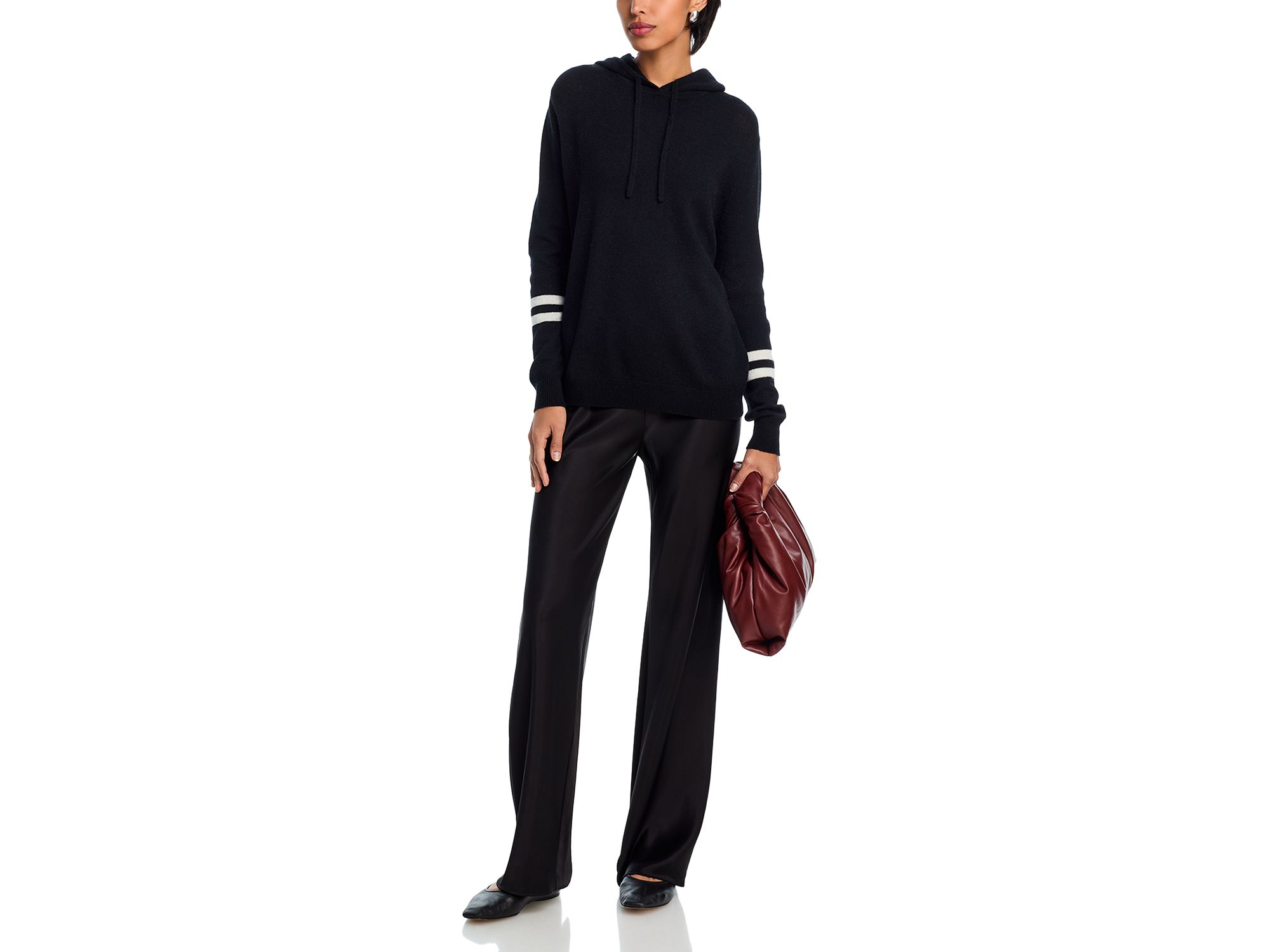100% Cashmere Athletic Stripe Hoodie - Exclusive — Image 4