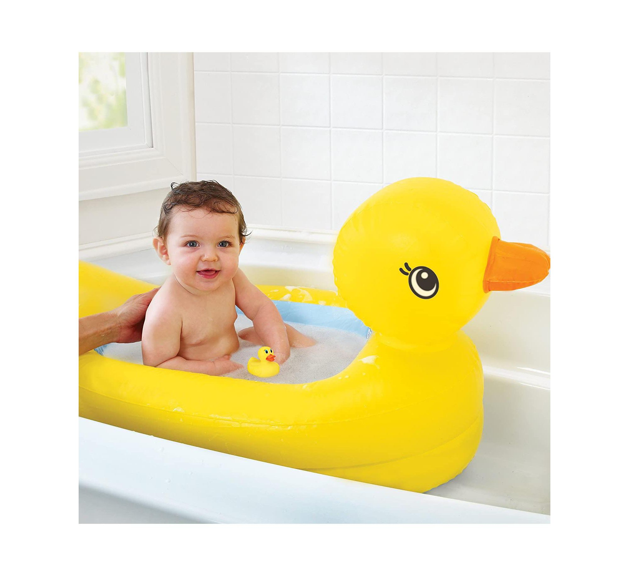 White Hot Inflatable Safety Duck Tub and Bath Ducky Toy — Image 3